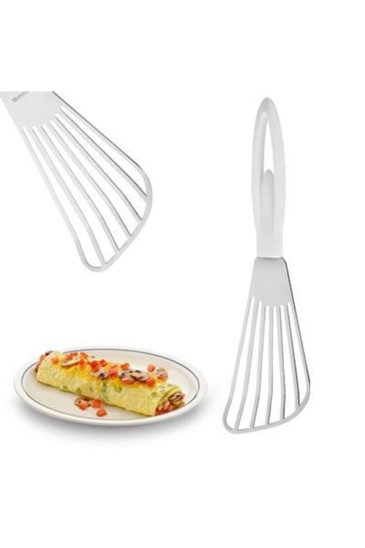 Bifirsat Balerin Tasarım Saplı Metal Omlet Çevirici