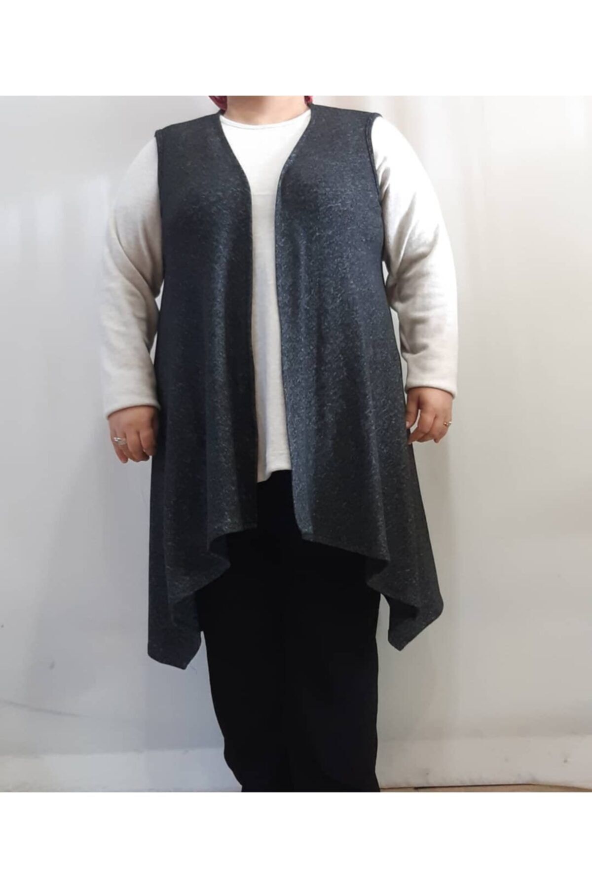 Mertcan Butik Siyah Kırçıllı Molina Triko Salaş Yelek