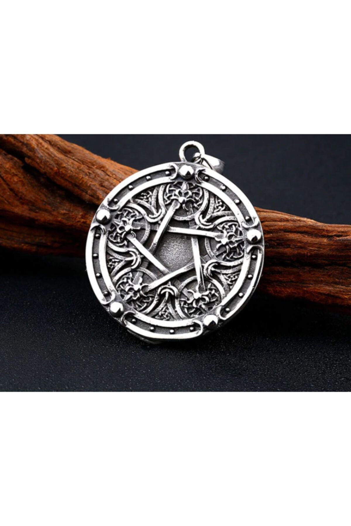 daisybydaisy Retro Tarz Paslanmaz Çelik Gizemli Beş Köşe Yıldız -pentagram Kolye