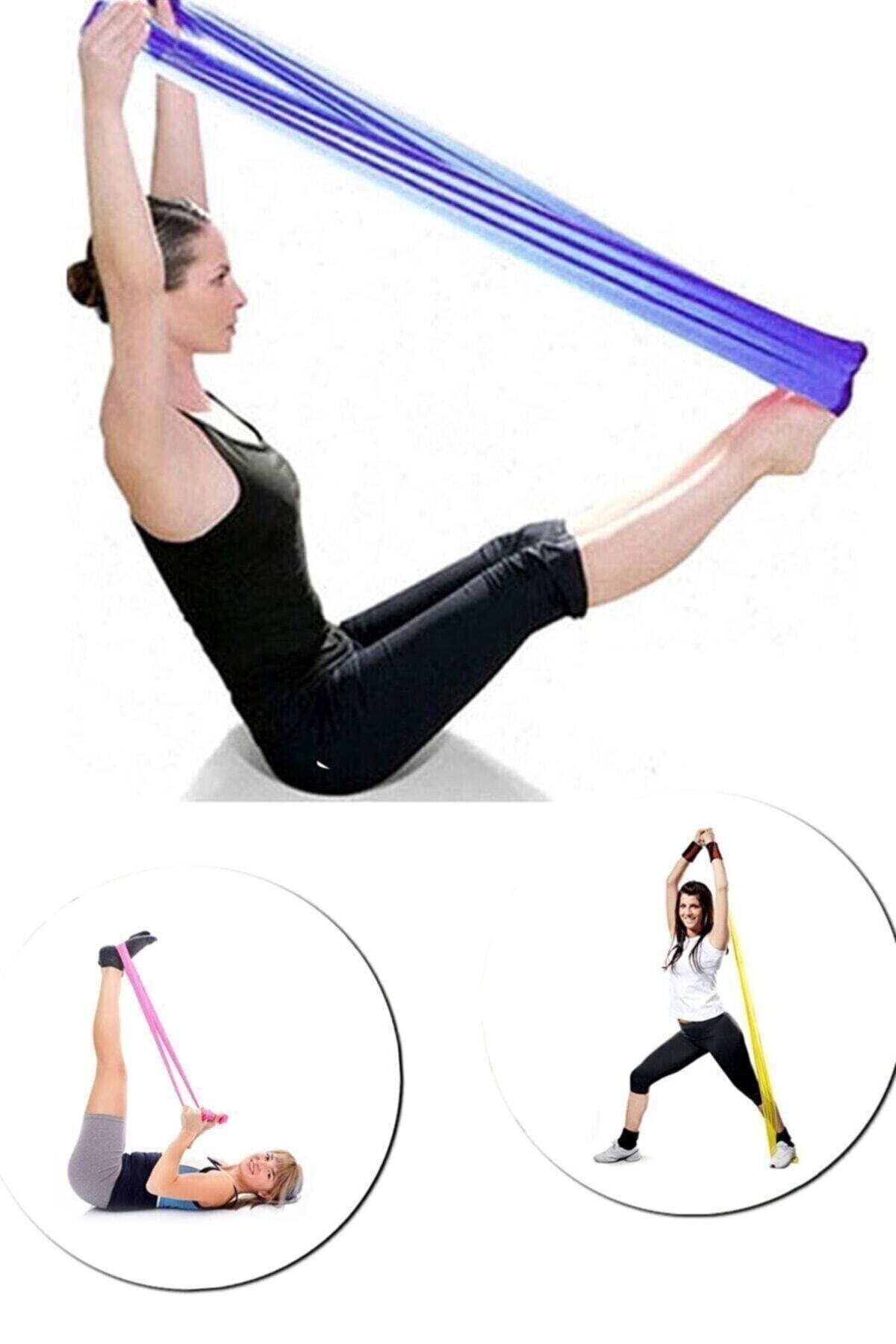 GreenOutlet Orta Direnç Yoga Bandı Pilates Egzersiz Lastiği 120 Cm Aaerobik Spor Çalışmaları