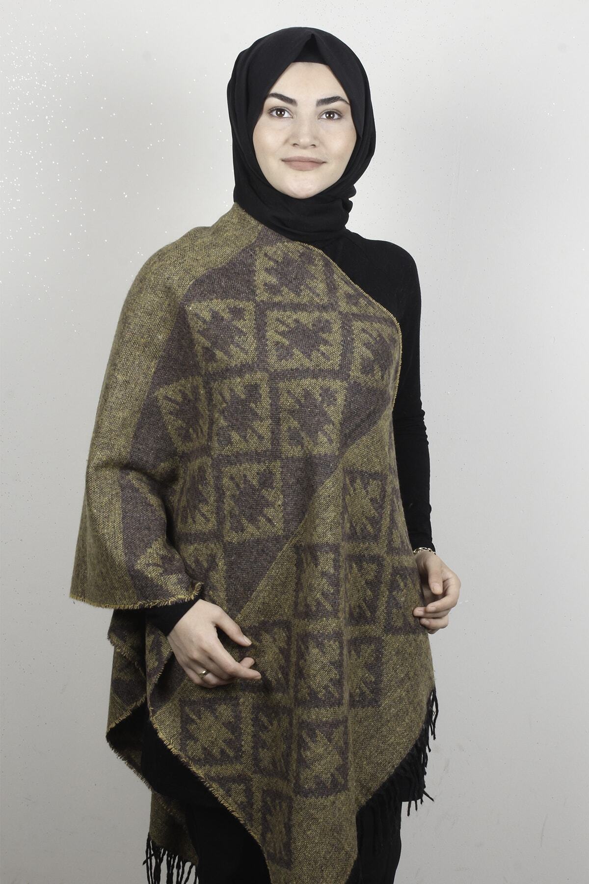 Eşarppark Geniş Omuz Şalı 5220-99 Sarı