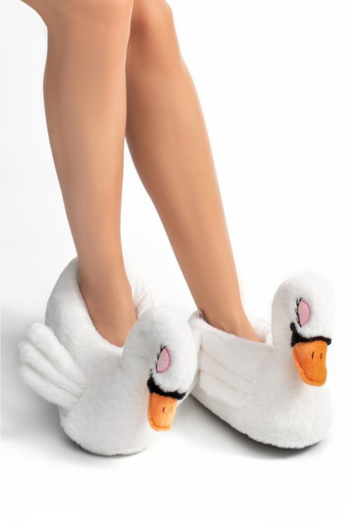 Twigy Yy0316 Tw Kuğu Hayvanlı Kadın Panduf Beyaz 36-41