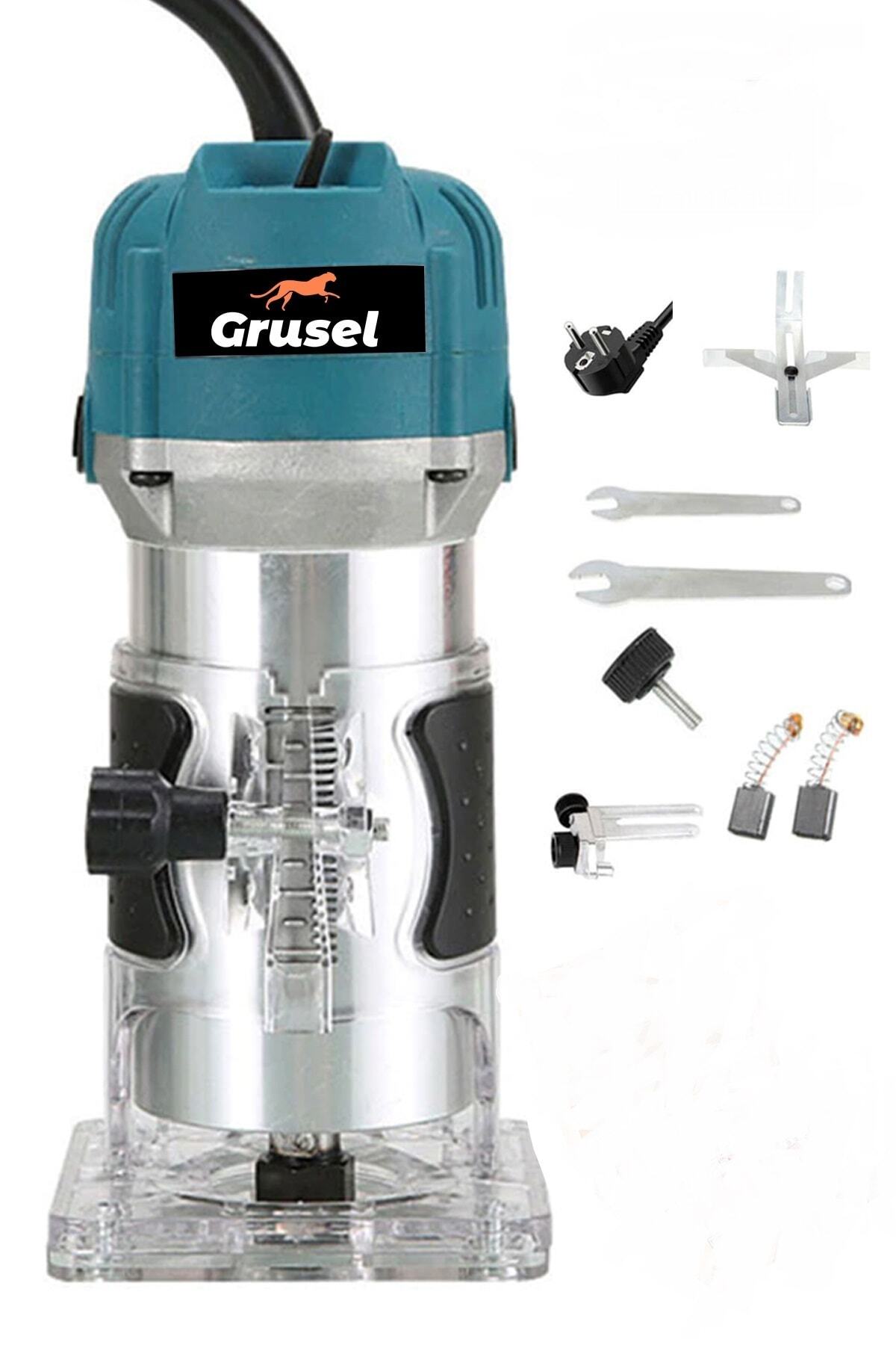 Grusel 4800 Watt 6 Kademe Devir Ayarlı Formika Traşlama Freze Makinası 6 Mm Pens
