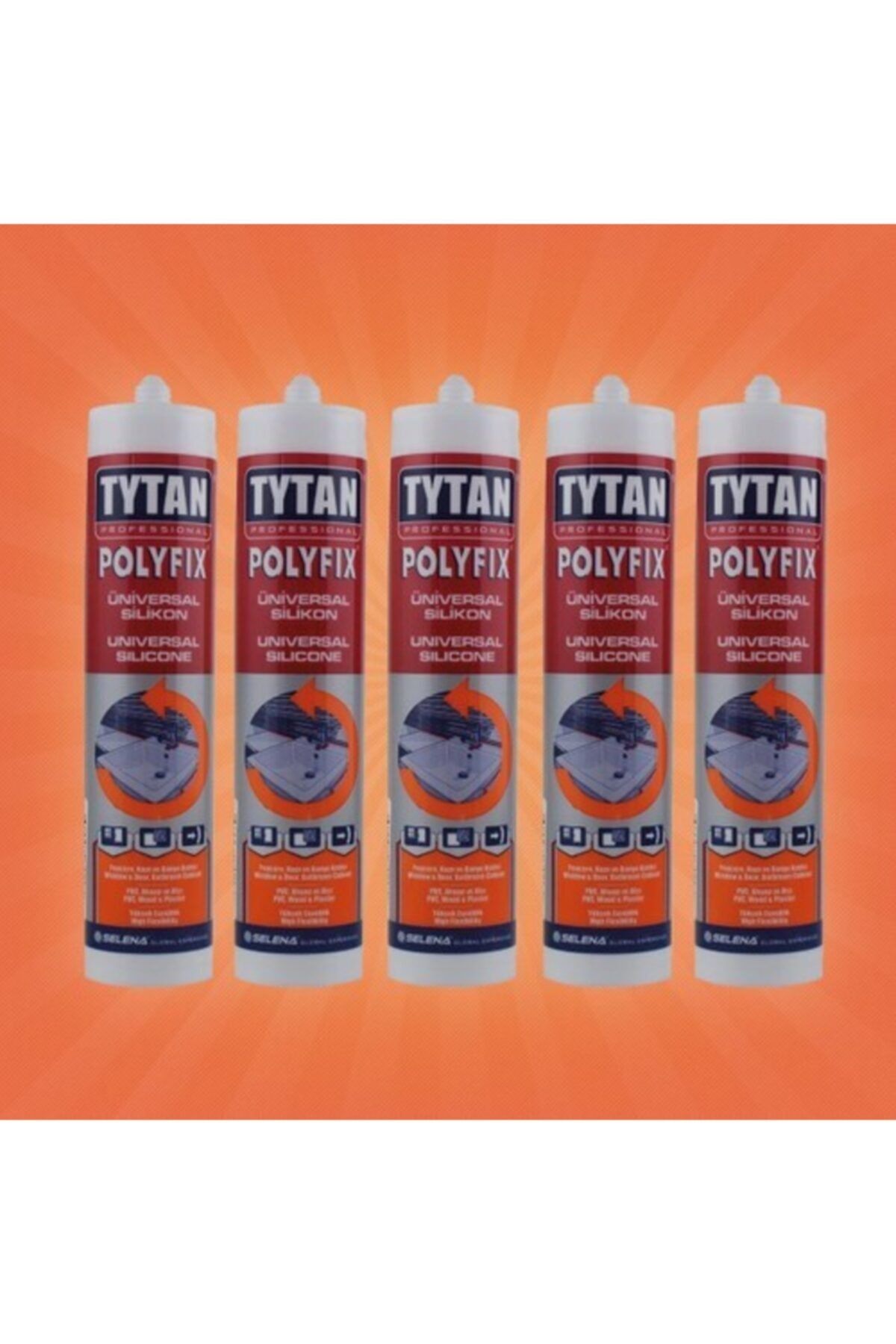 TYTAN Silikon Şeffaf Polyfix Universal 280 gr 5 Adet