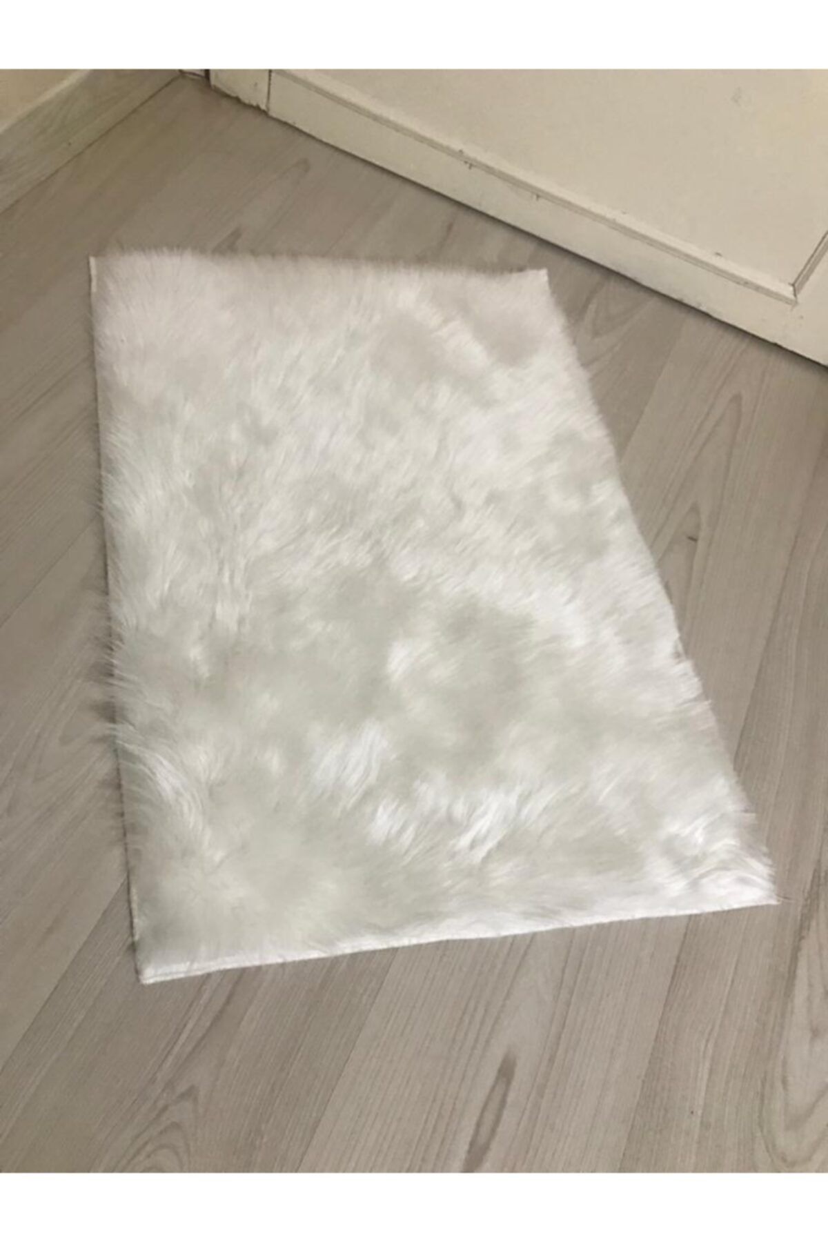 YILMAZHOME Peluş Yer Paspası - (beyaz Renk - 50 X70 Ölçü)