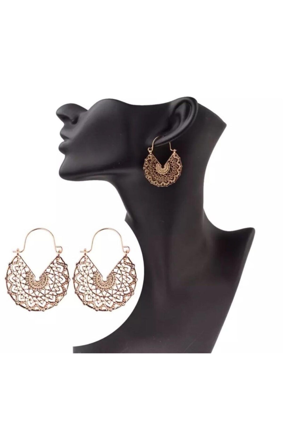 COCOSH TAKI Vintage Tarz Gold Renk Otantik Tasarım Küpe