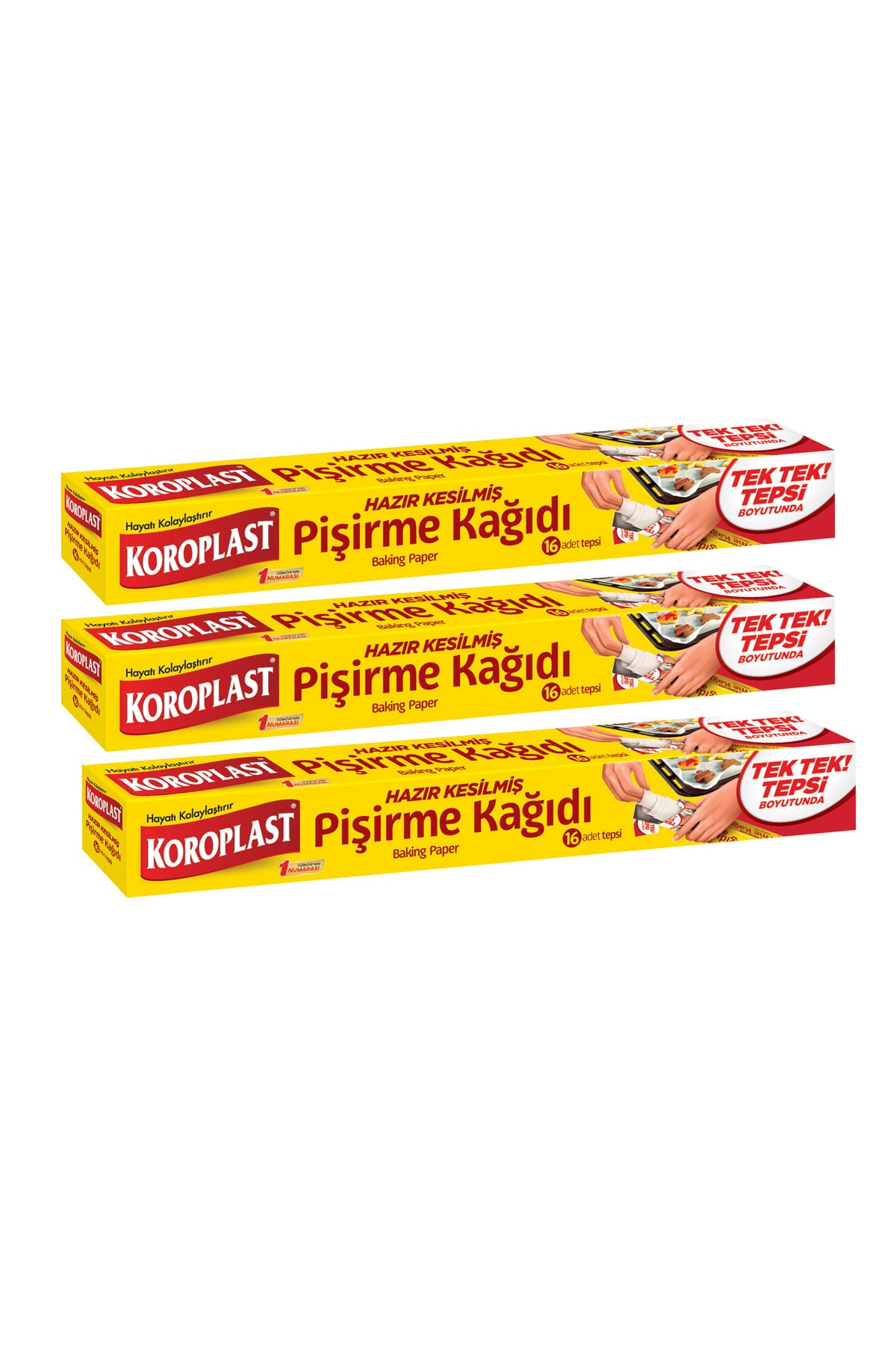 Koroplast Pişirme Kağıdı Hazır Kesilmiş 16 Adet 3lü Paket