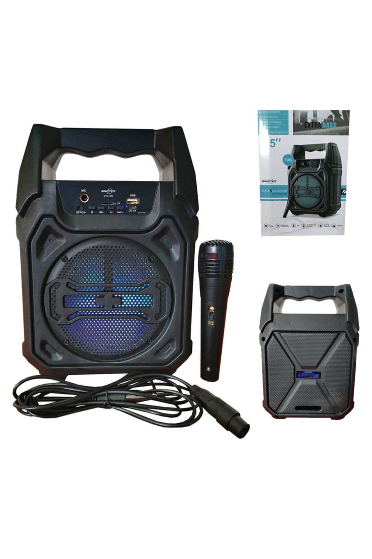 Jetcom Led Işıklı Mikrofonlu Karaoke Hoparlör Kablosuz Bluetooth Speaker Ses Bombası Fm Usb Sd Kart