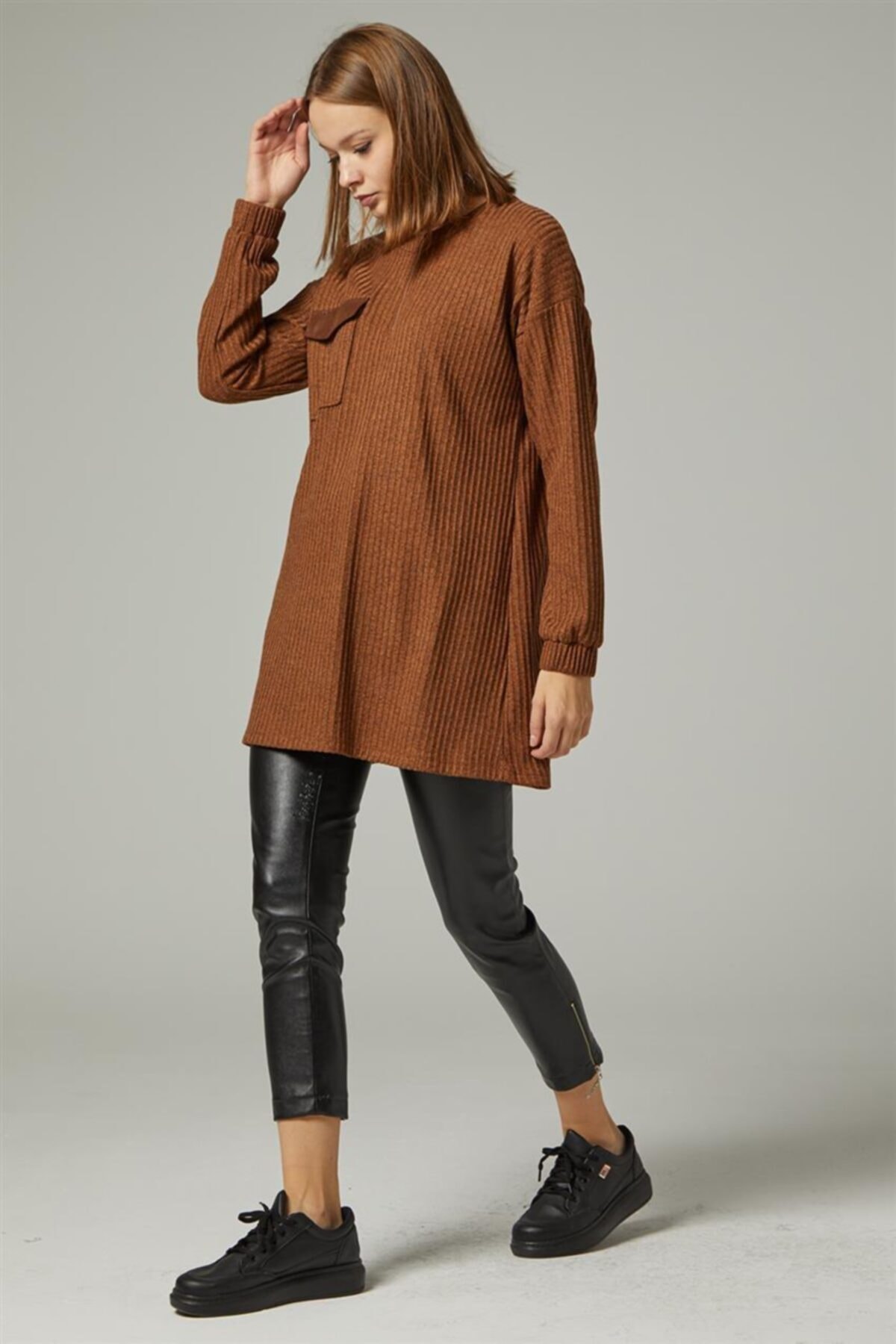 Tuğba Fitilli Camel Tunik