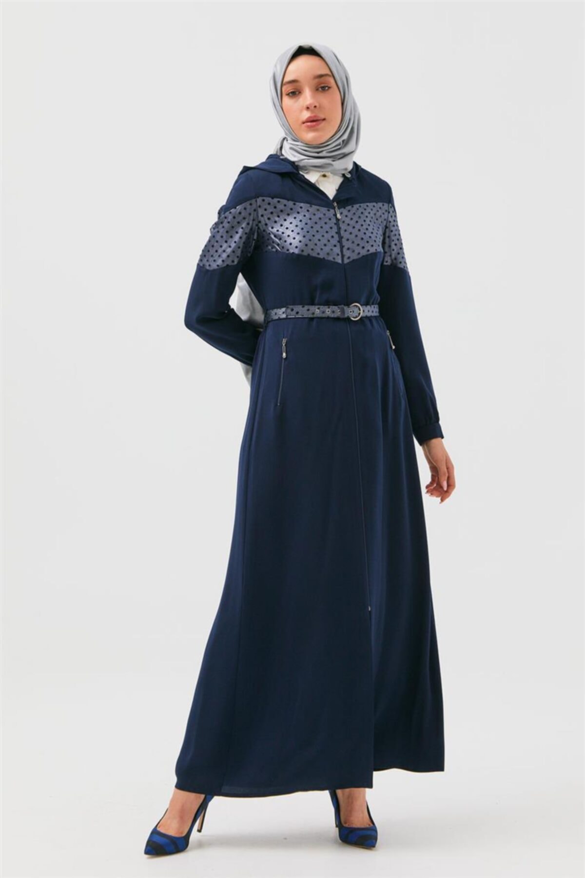 Vivencia Kapüşonlu Lacivert Pardesü