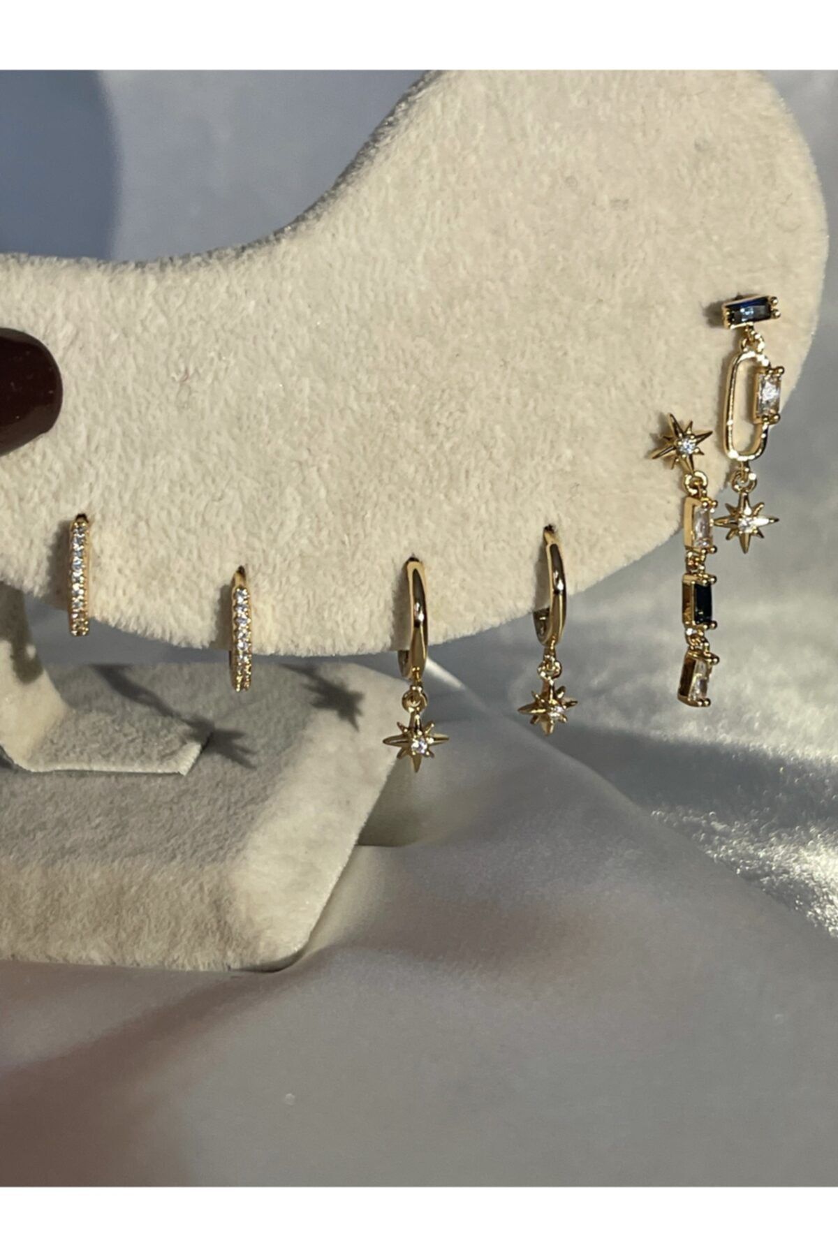 SAJA JEWELRY Zirkon Taşlı 6’lı Küpe Seti