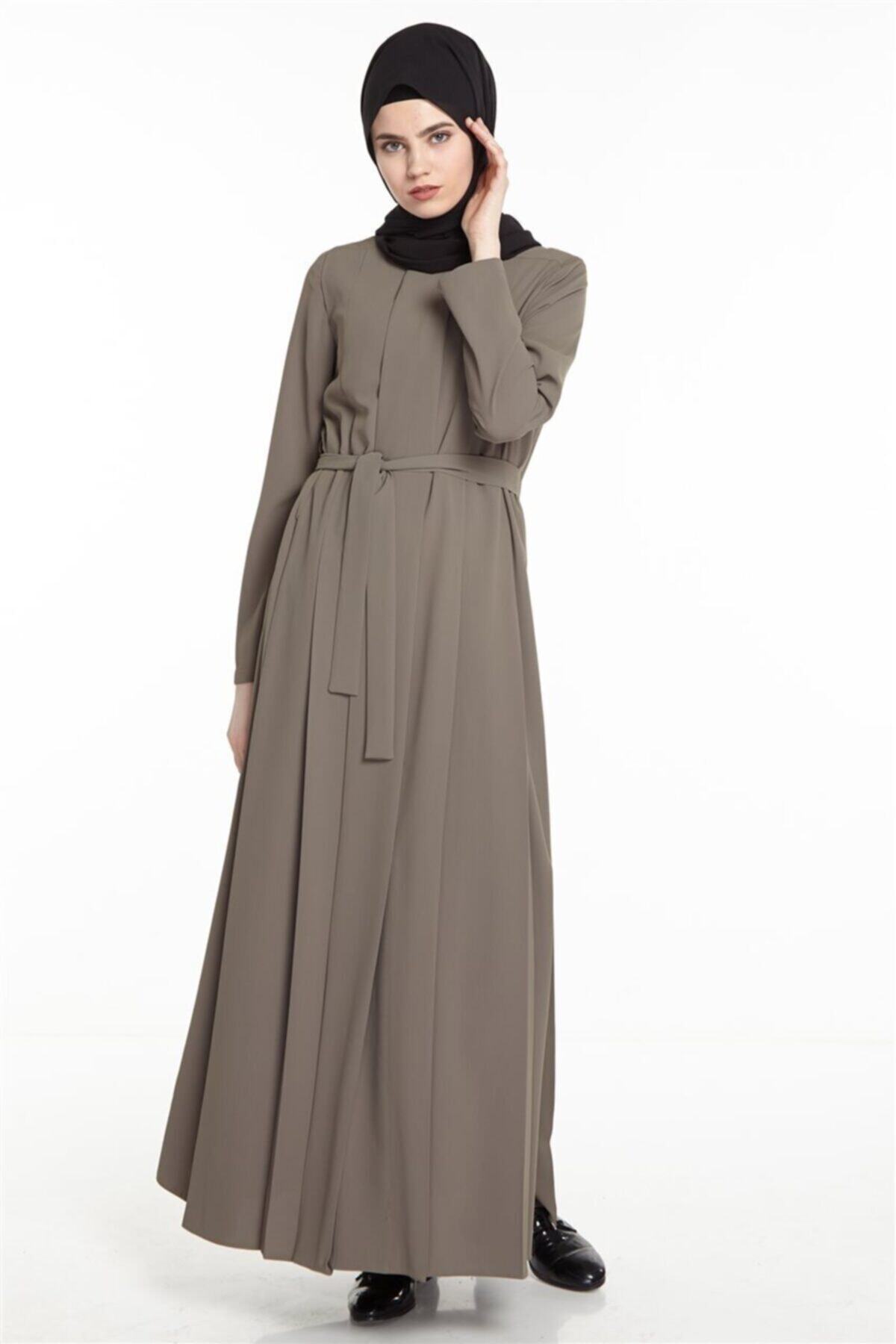 Tuğba Ön Pileli Haki Pardesü