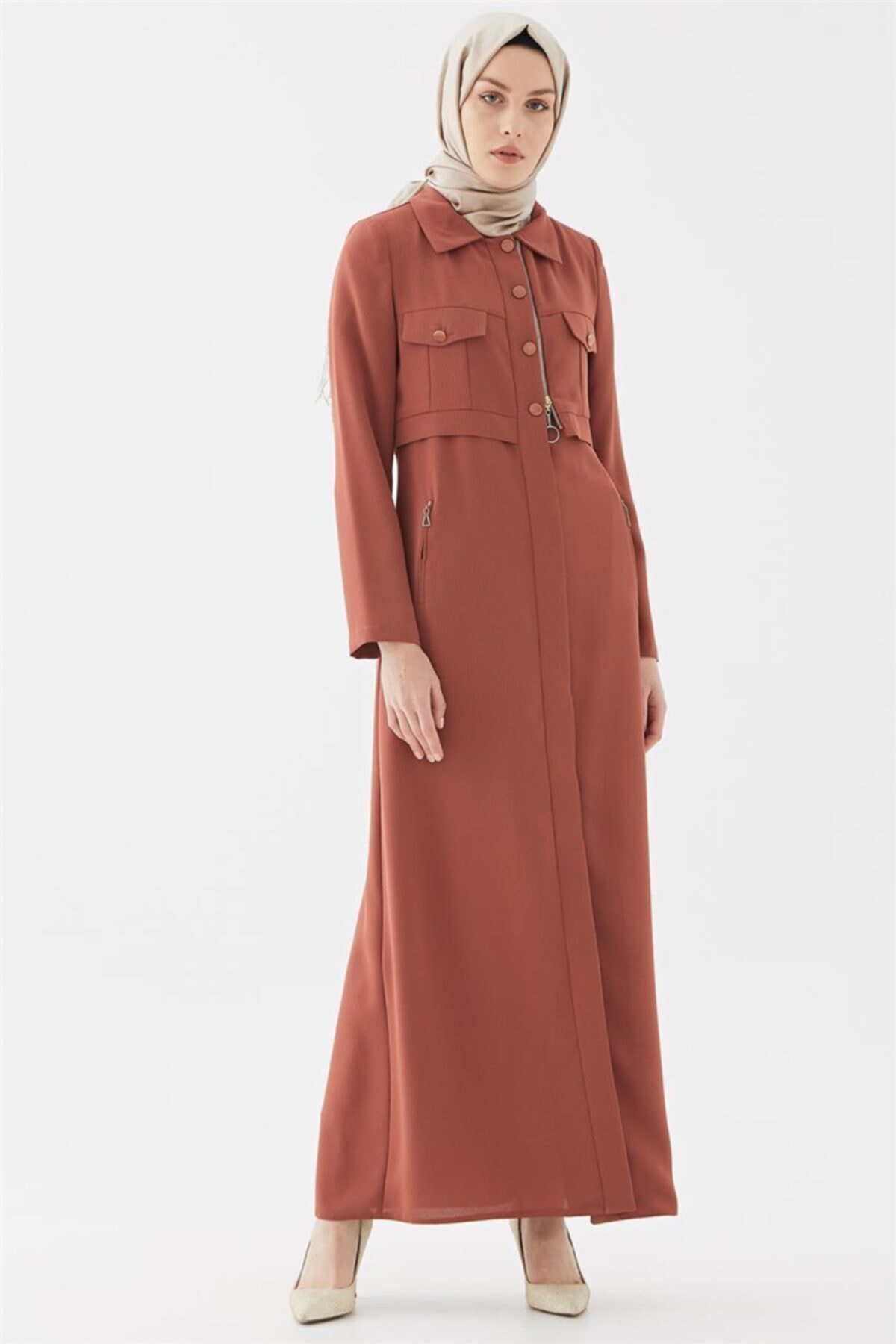 Vivencia Düğmeli Taba Pardesü