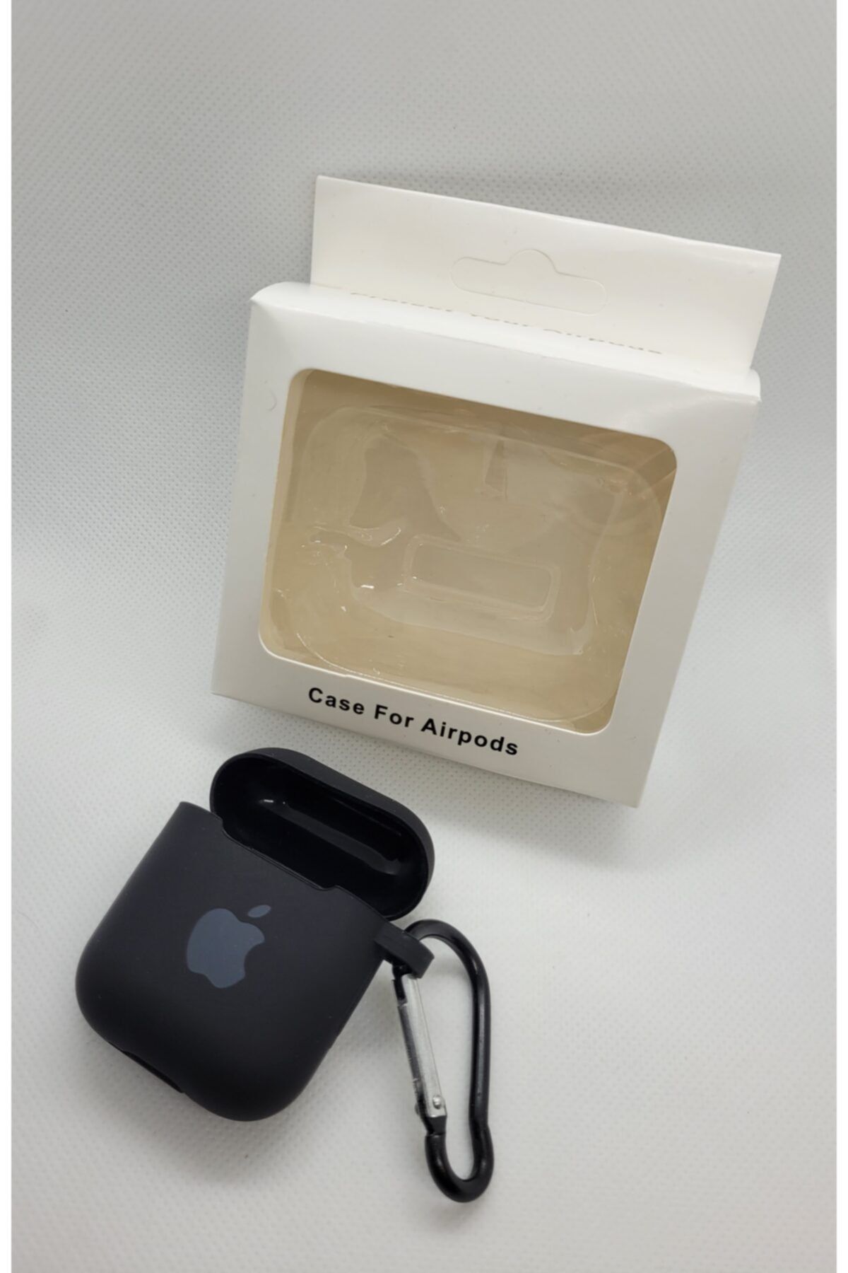 LEV AKSESUAR Apple Airpods 2.nesil Silikon Logolu Siyah Kılıf