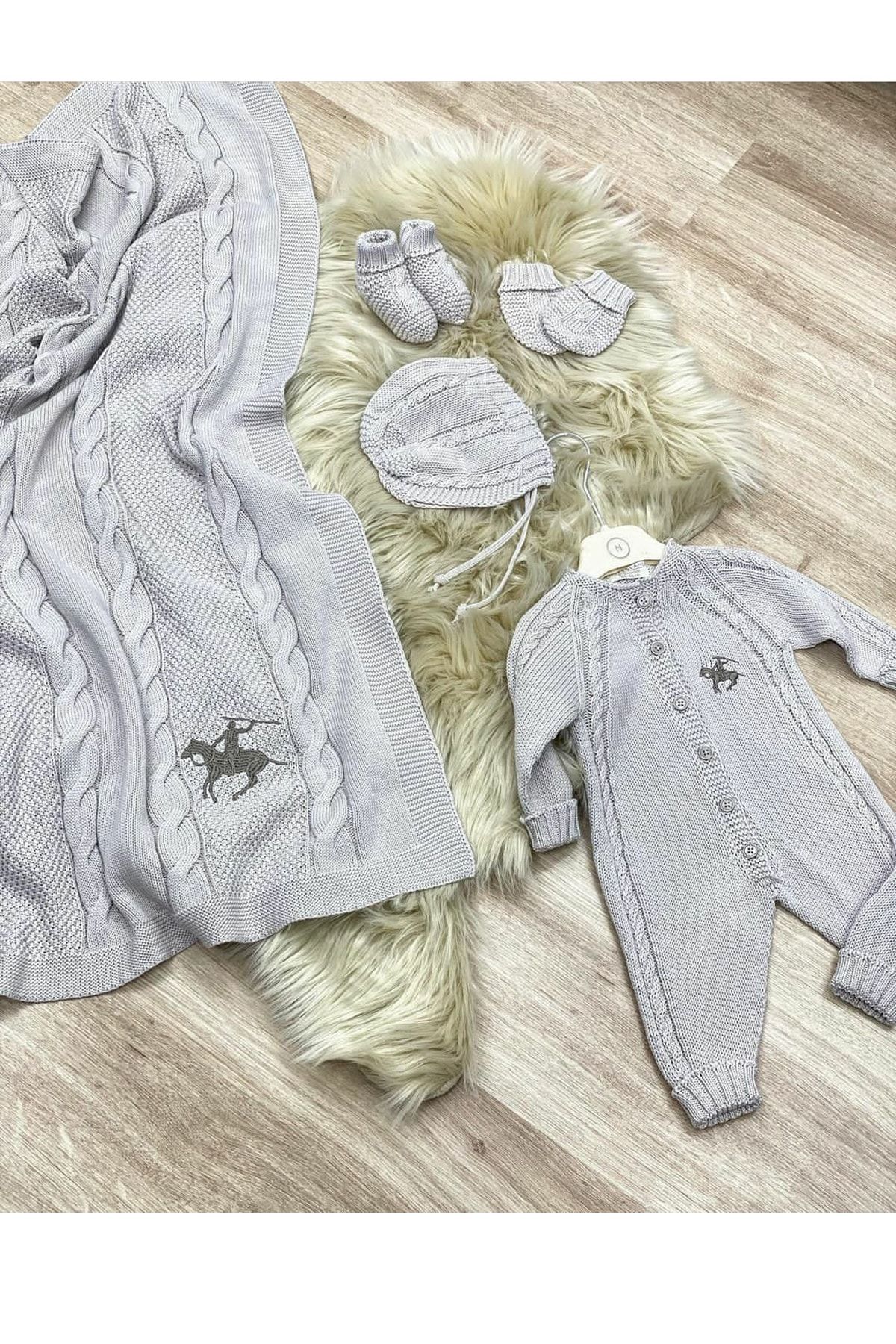 hamiletshirtum Nipperland Organik %100 Pamuk Lüks Bebek Sade Triko 5 Li Hastane Çıkış Seti