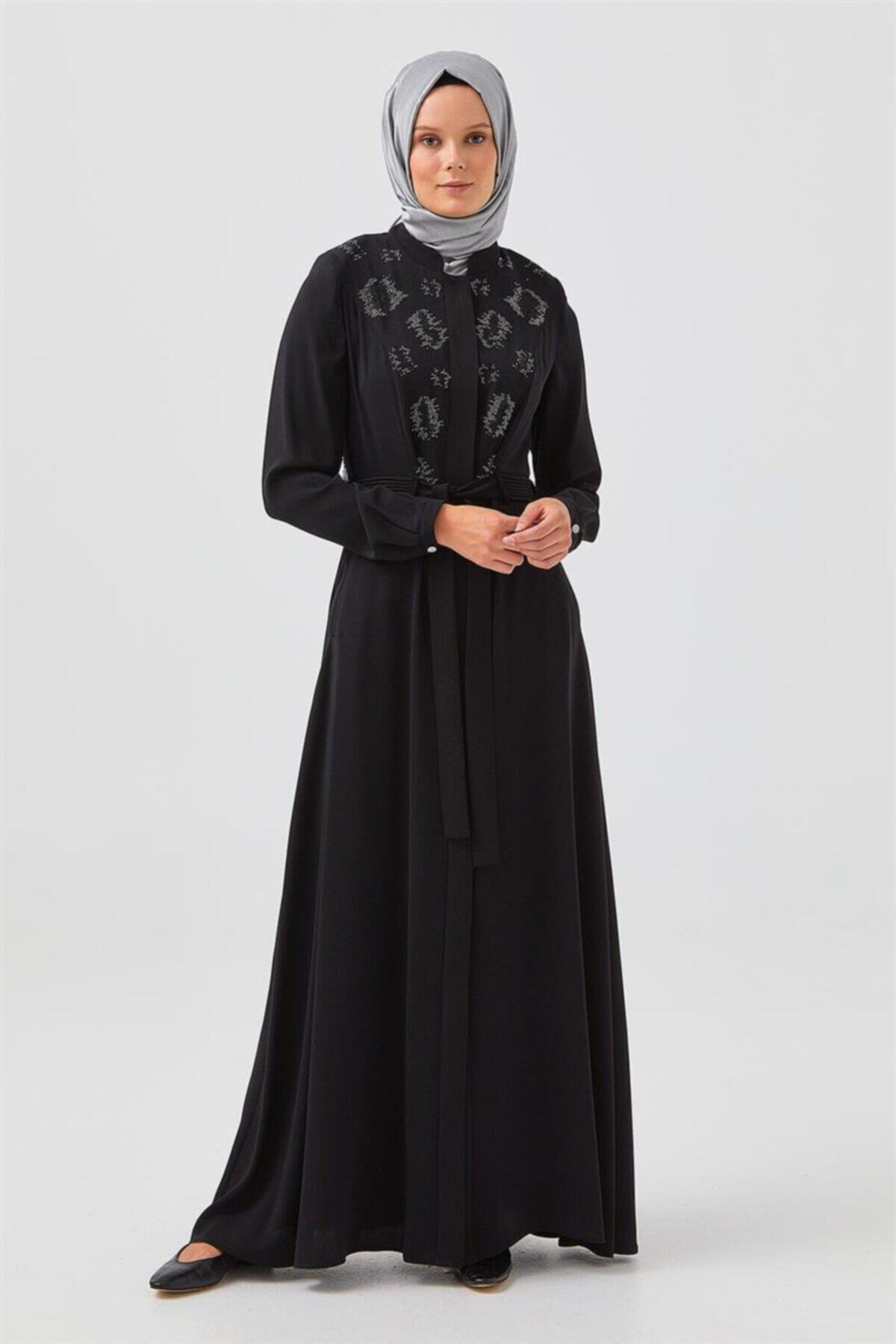 Vivencia Taşlı Siyah Pardesü