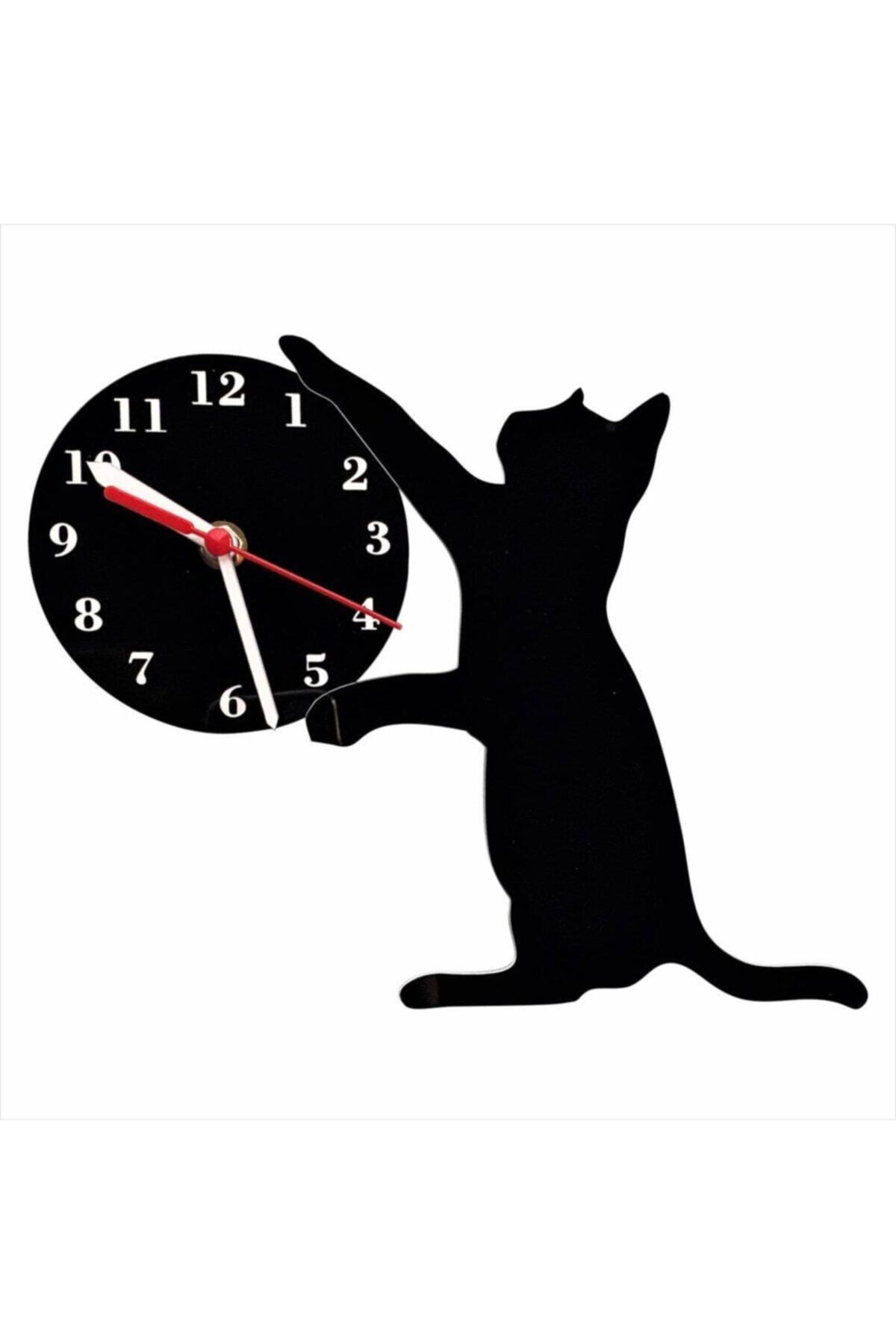 Nursoft Nursofy Dekoratif Kedi Duvar Saati