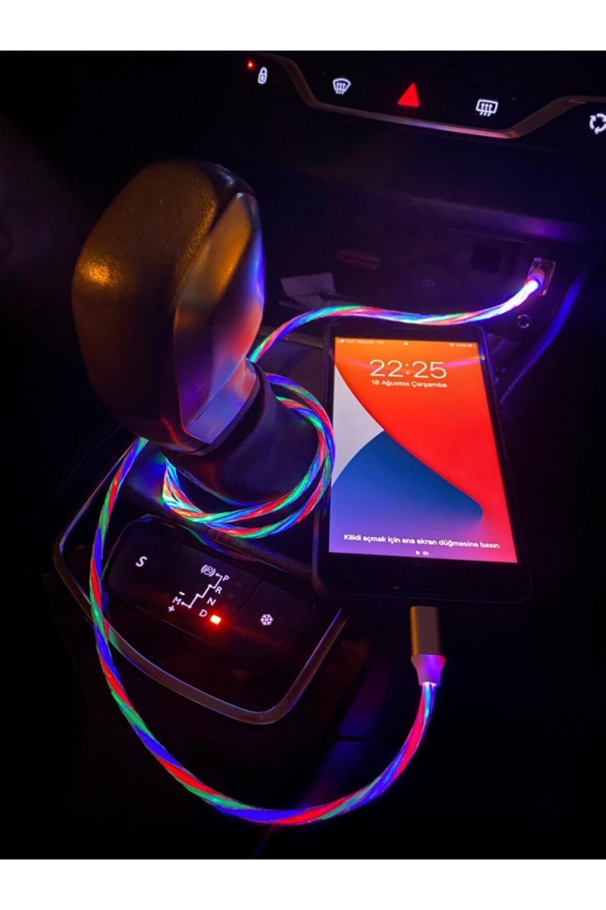 Mihenk Telefon Aksesuarları Android Micro Led Işıklı Şarj Kablosu Yeşil Kırmızı Mavi Led Aydınlatmalı Kablo