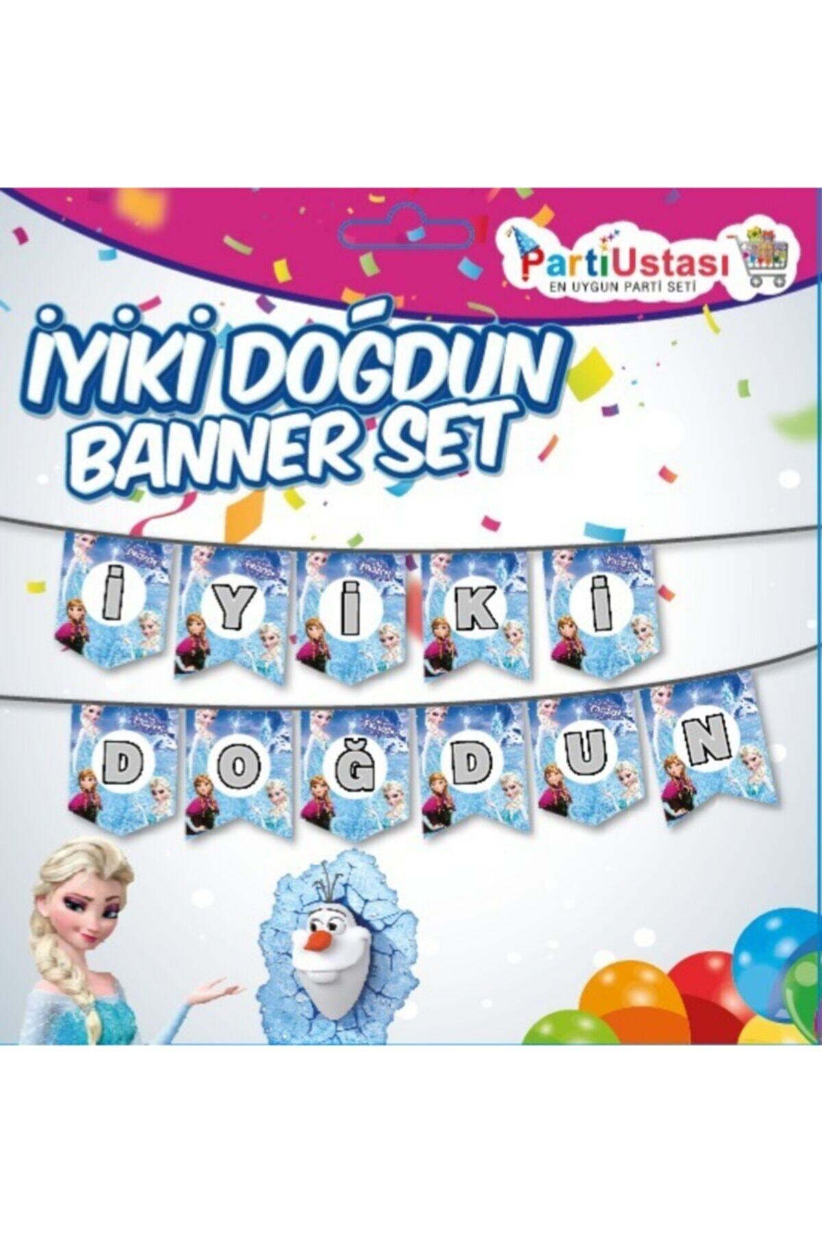 YD Party Supplies Frozen Elsa Anna Iyiki Doğdun Uzar Yazı Banner