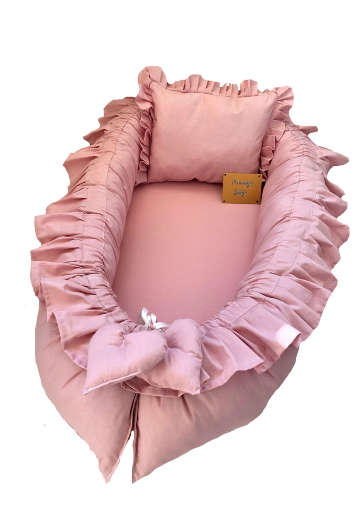 MİNASYA BABY Fırfırlı Pudra Ortopedik Babynest Yatak