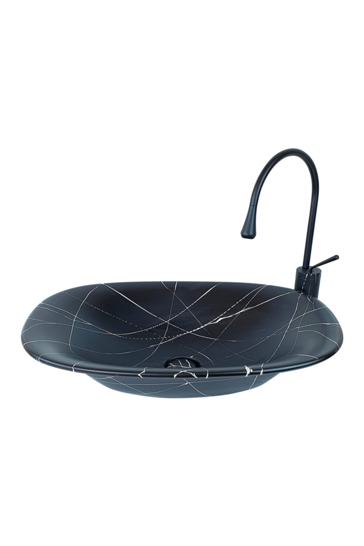 Pure Concept Black Silver Tezgah Üstü Çanak Lavabo