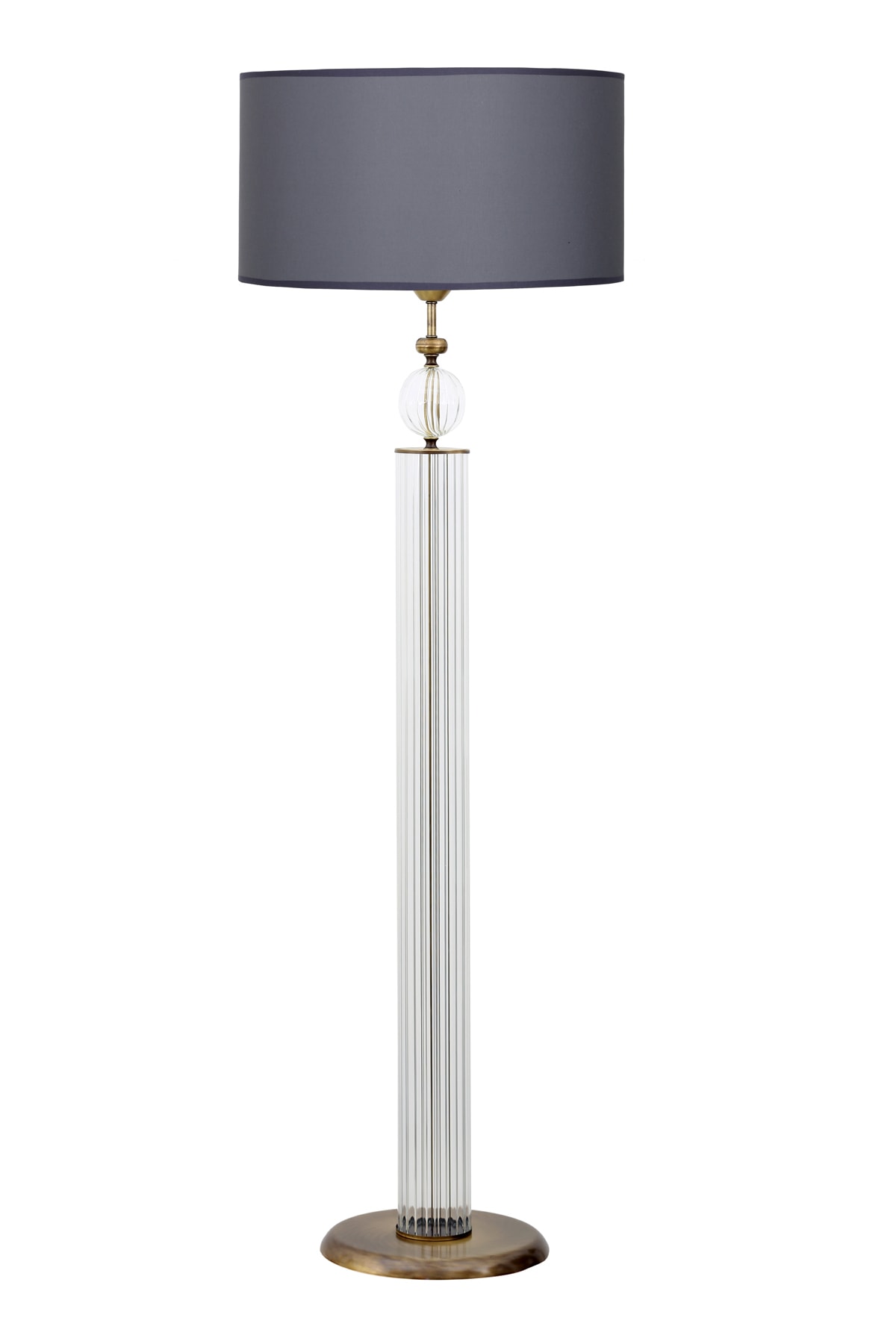 Vinner Caen Eskitme Detaylı Modern Özel Tasarım Cam Lambader - Antrasit