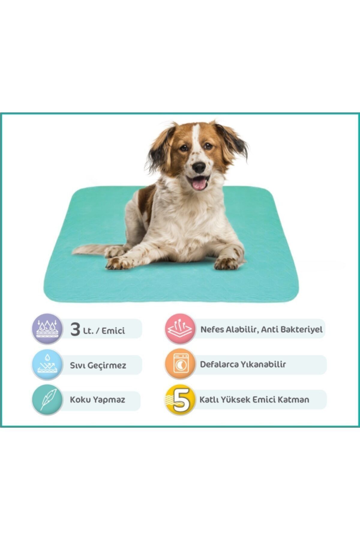 ATA EXCLUSIVE FABRICS 5 Katlı Kapitoneli, Yıkanabilir, Sıvı Geçirmez Köpek Çiş Pedi (75X90 CM)