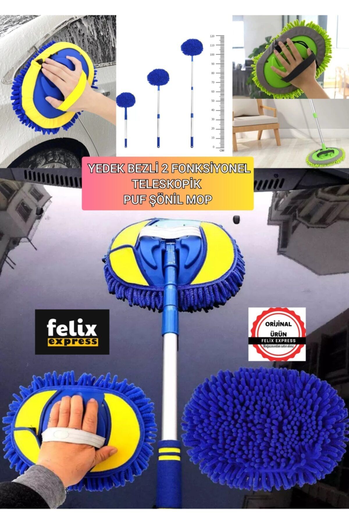felix express Cam Parke Araba Temizleme Araba Yıkama Paspas Zarar Vermez Araba Yumuşak Saç Temizleme
