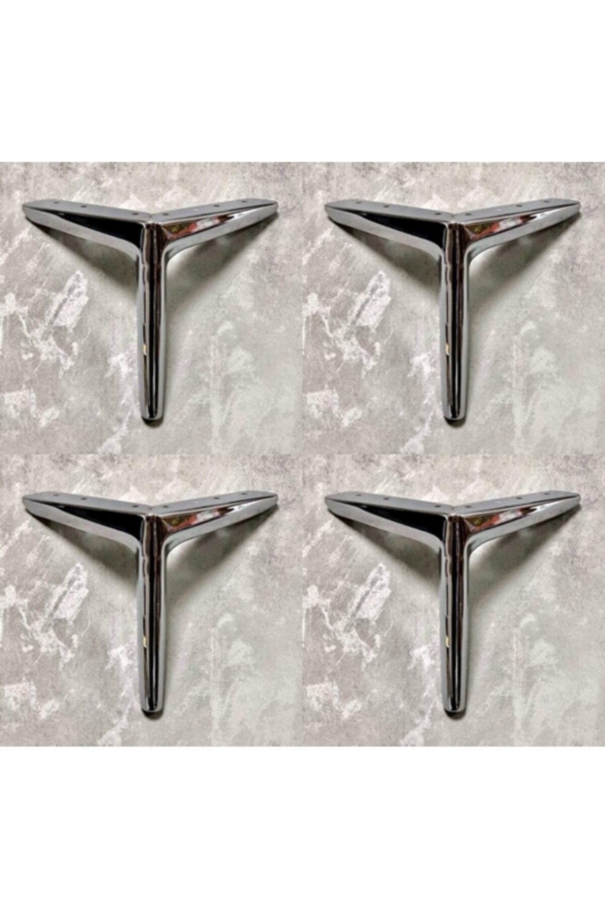 ALBATROS Rezene Krom Metal Mobilya, Dolap, Koltuk, Tv Ünitesi Ayakları 12 Cm (4 Adet)