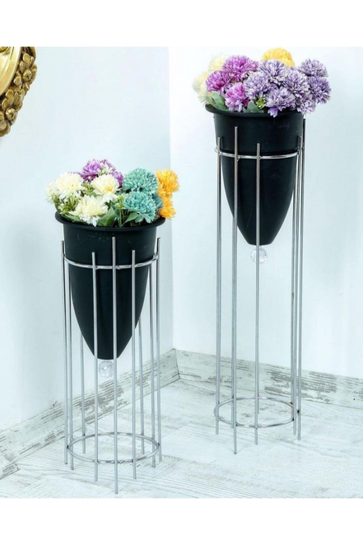 Badelihome Ikili Dekoratif Metal Saksılık