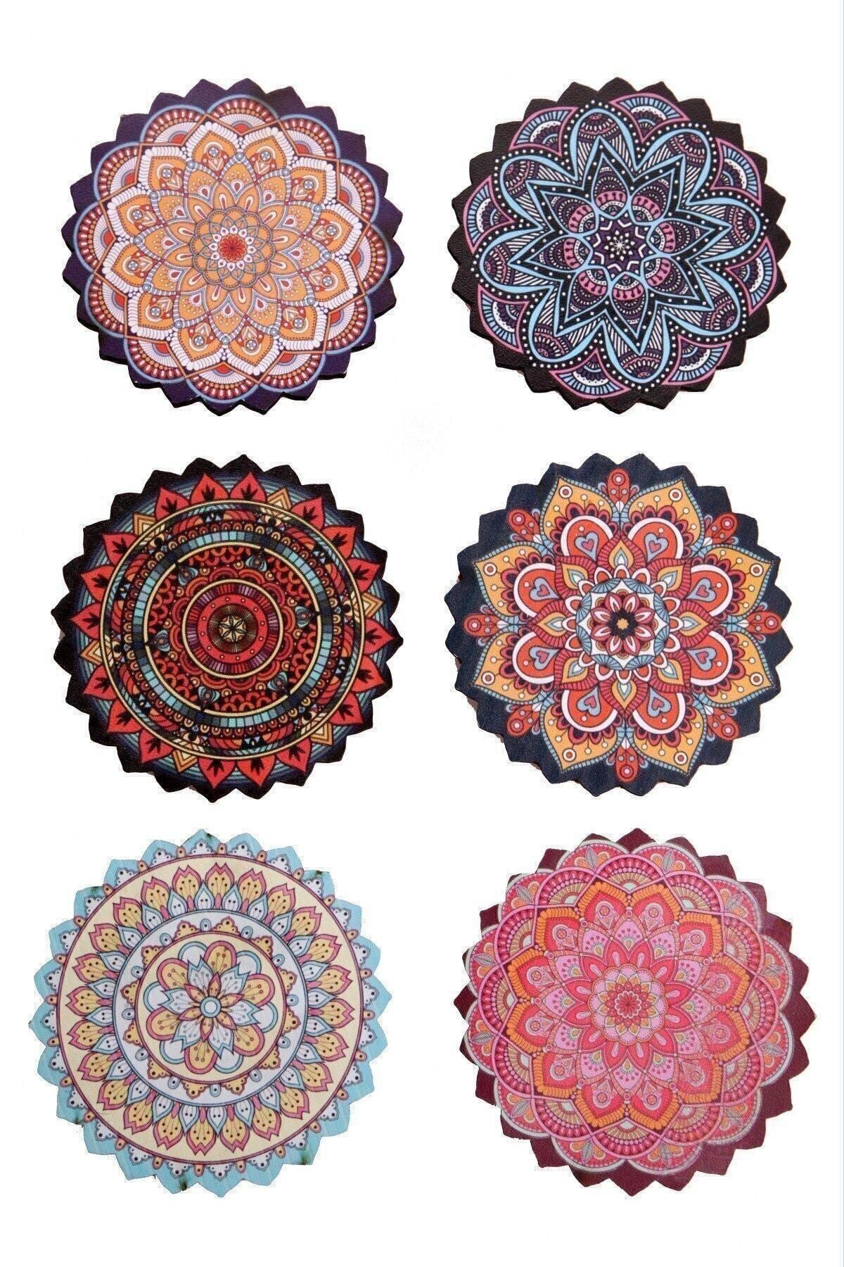 Tuana's Beauty 6 Adet Çini Desenli Bardak Altlığı