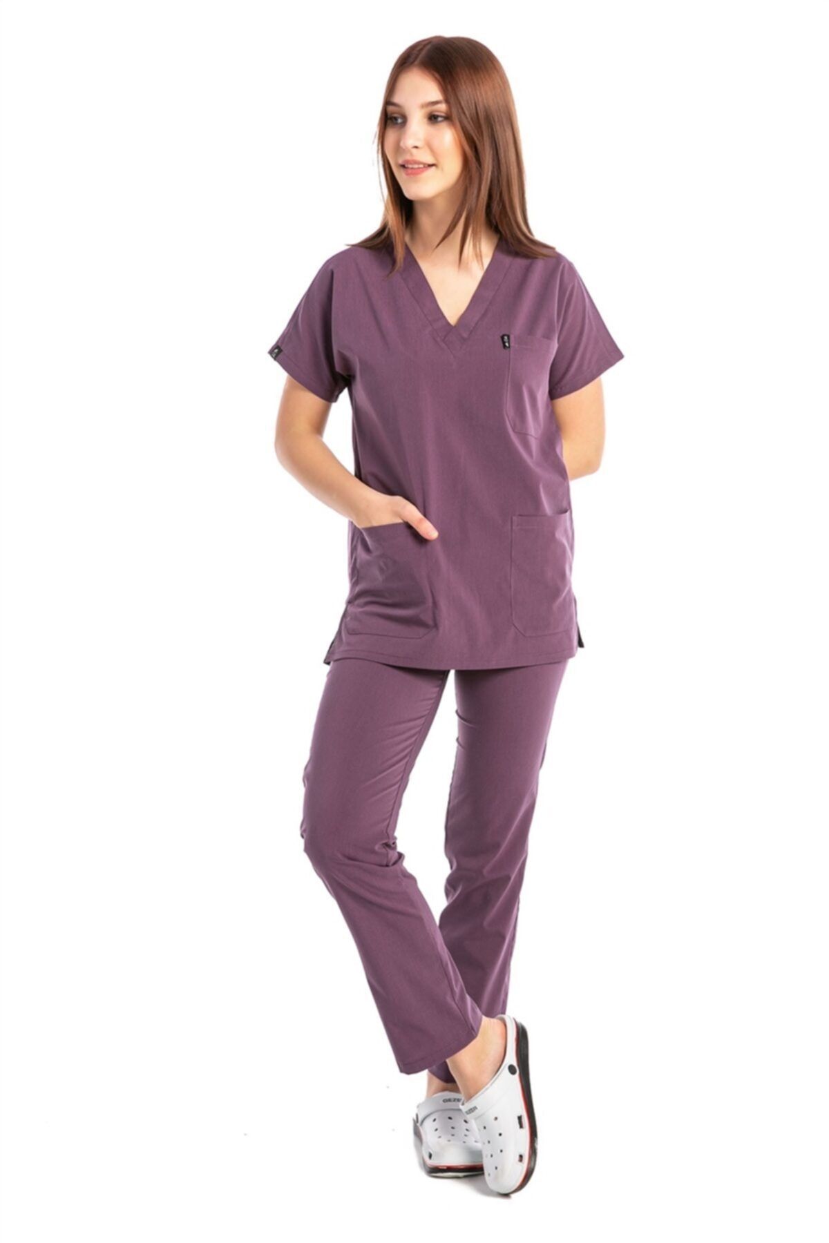 Çatı Medikal Ultralycra Basic Model Unisex Forma Takımı, Gül Kurusu