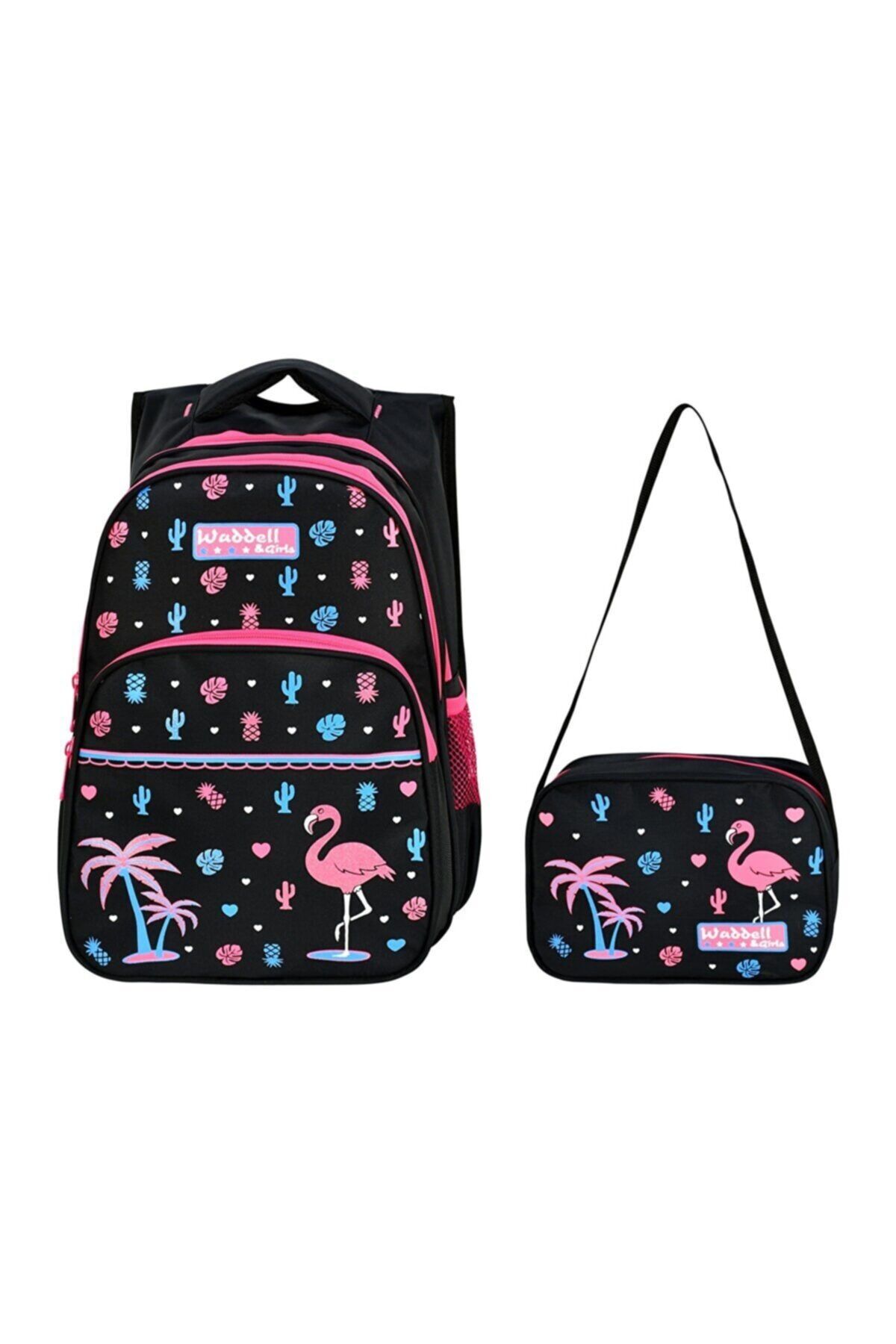 Waddell Flamingo Desen Ilkokul Sırt Çantası Ve Beslenme Çantası
