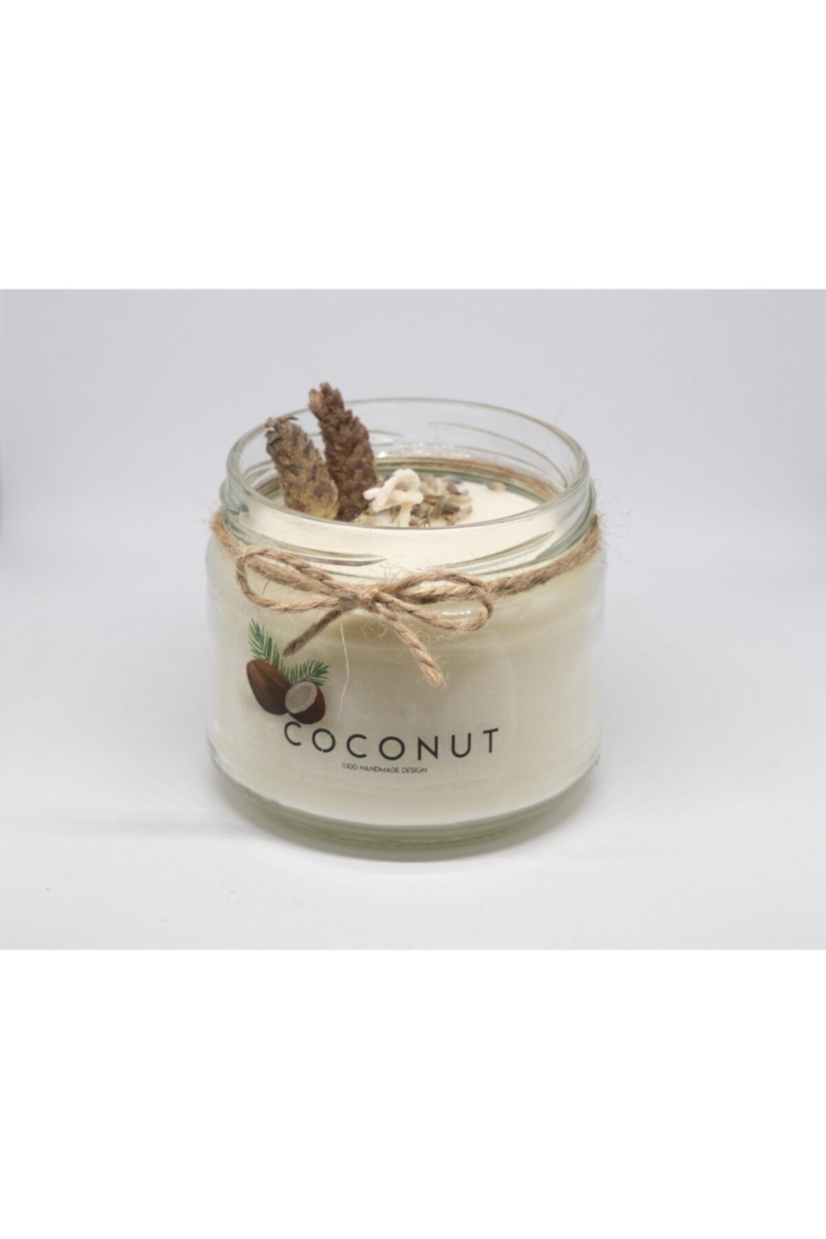 COCONUT HandMadeDesign Doğal Soya Kavanoz Mum Karabaş Otu Ve Lavanta Bebek Pudrası Kokulu