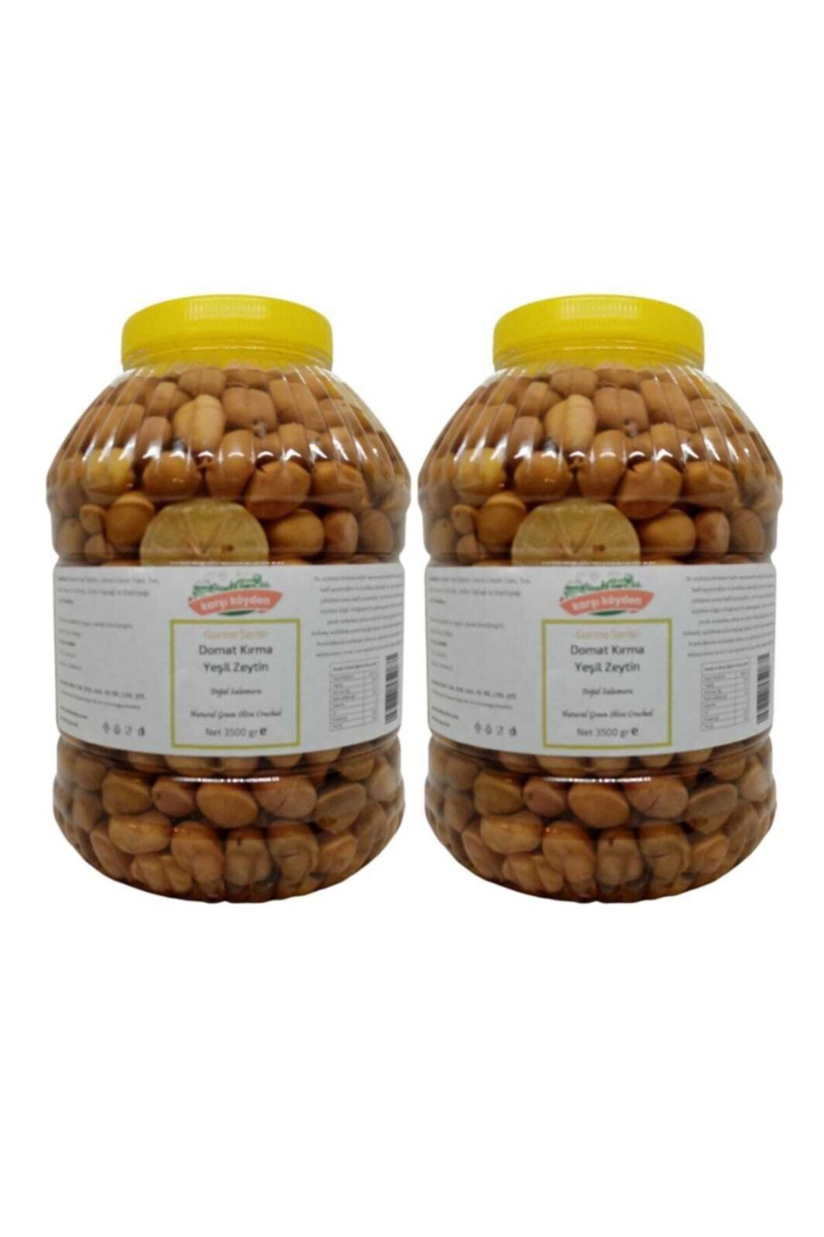 Karşı Köyden Gurme Serisi Domat Kırma Yeşil Zeytin 2 Adet X 3500gr