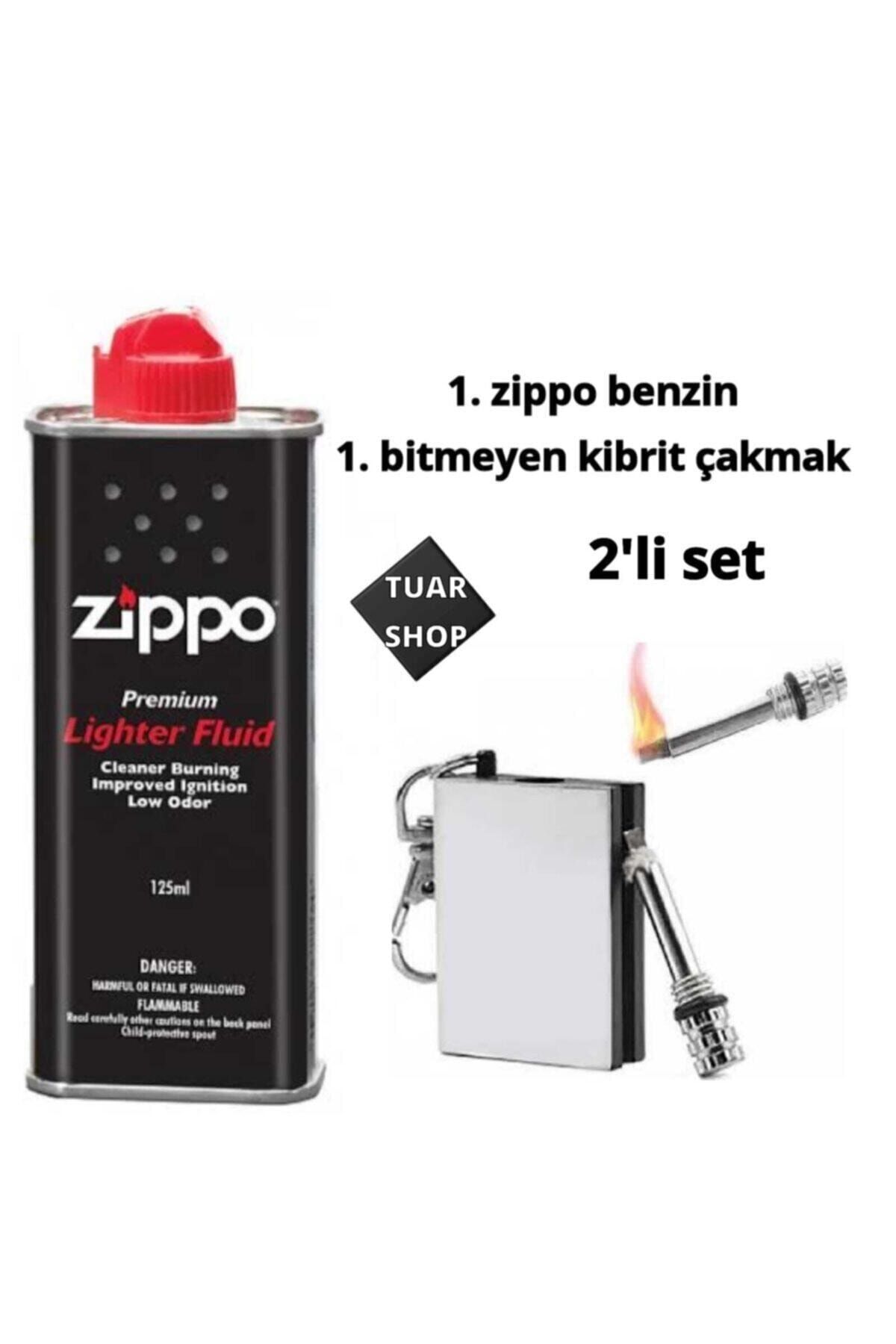 Zippo Orjinal Benzini Ve Benzinli Metal Bitmeyen Kibrit Çakmak 2'li Set