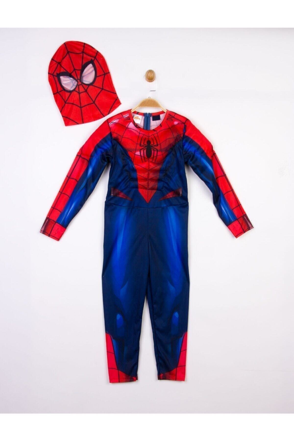 Trio Marvel Spiderman Çocuk Kaslı Kostüm 10-12 Yaş