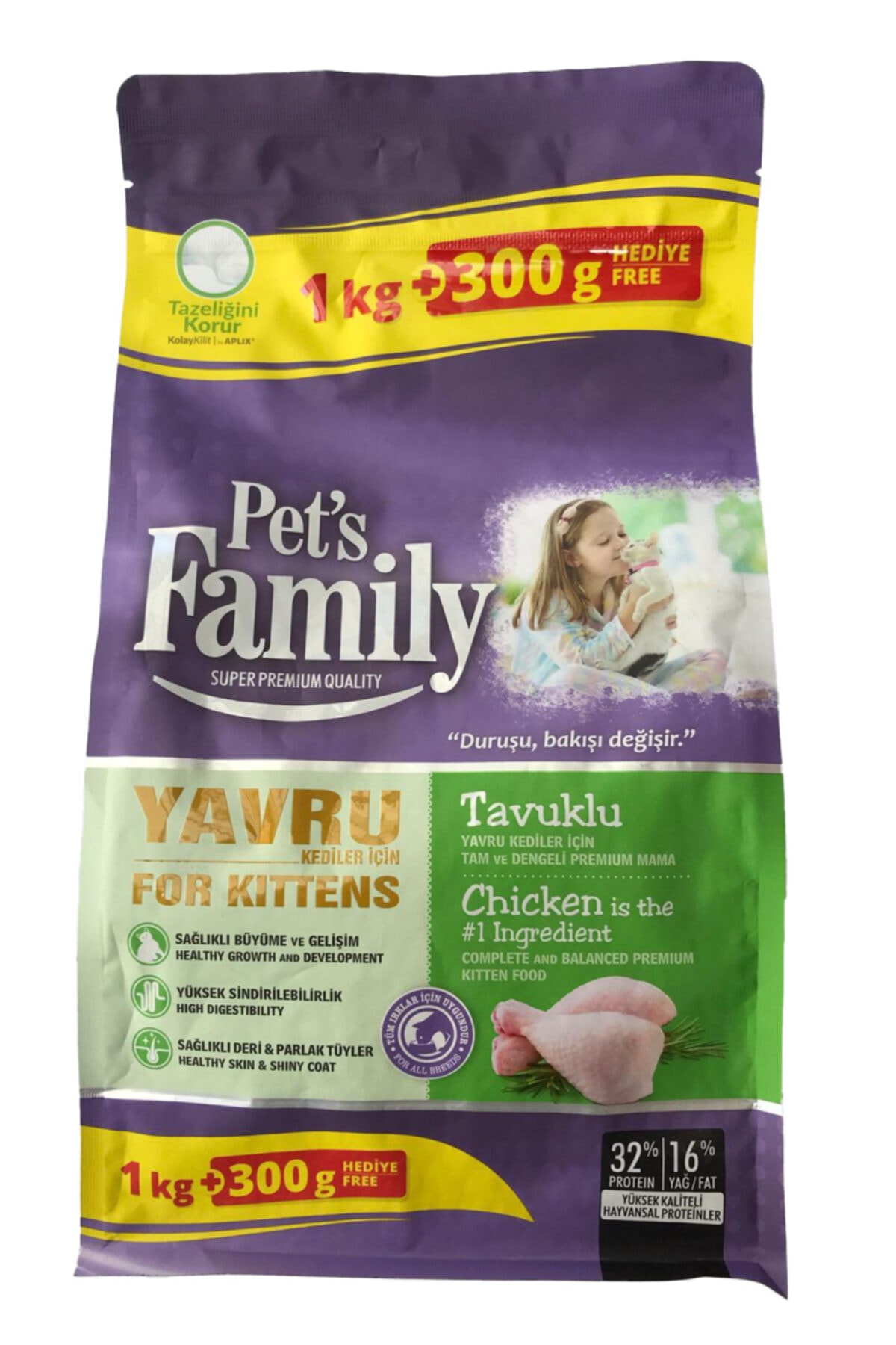 Pets Family Premium Tavuklu Yavru Kedi Maması 1300 G