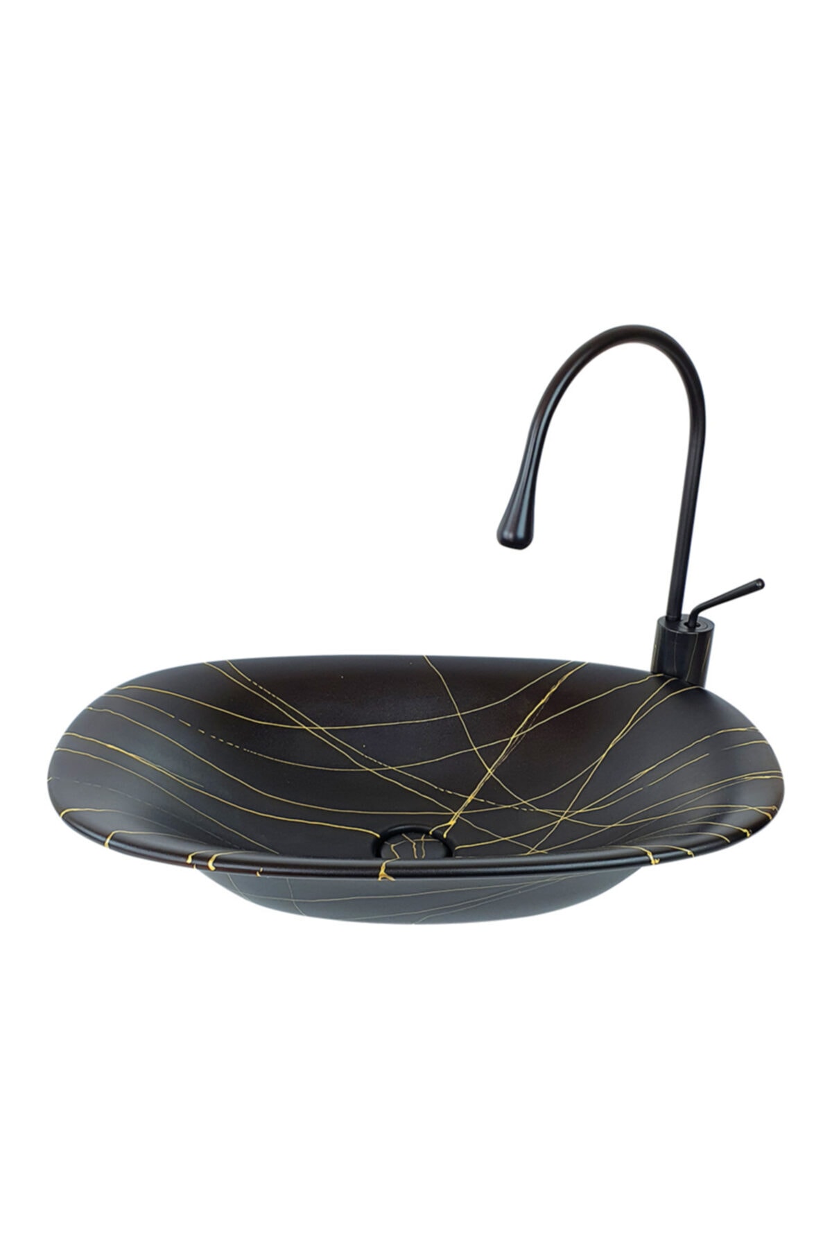 Pure Concept Black Gold Tezgah Üstü Çanak Lavabo