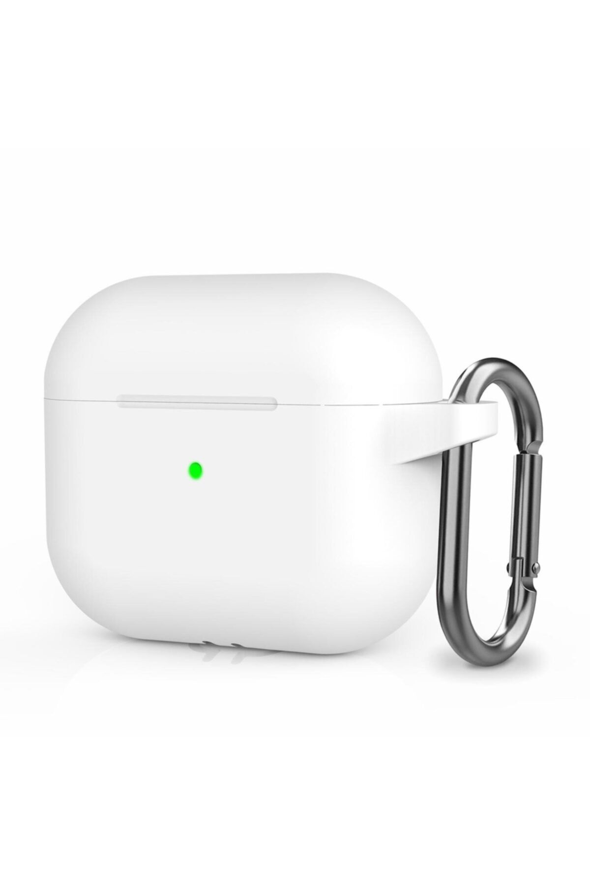 Microsonic Apple Airpods 3  Uyumlu Askılı Mat Silikon Kılıf Beyaz