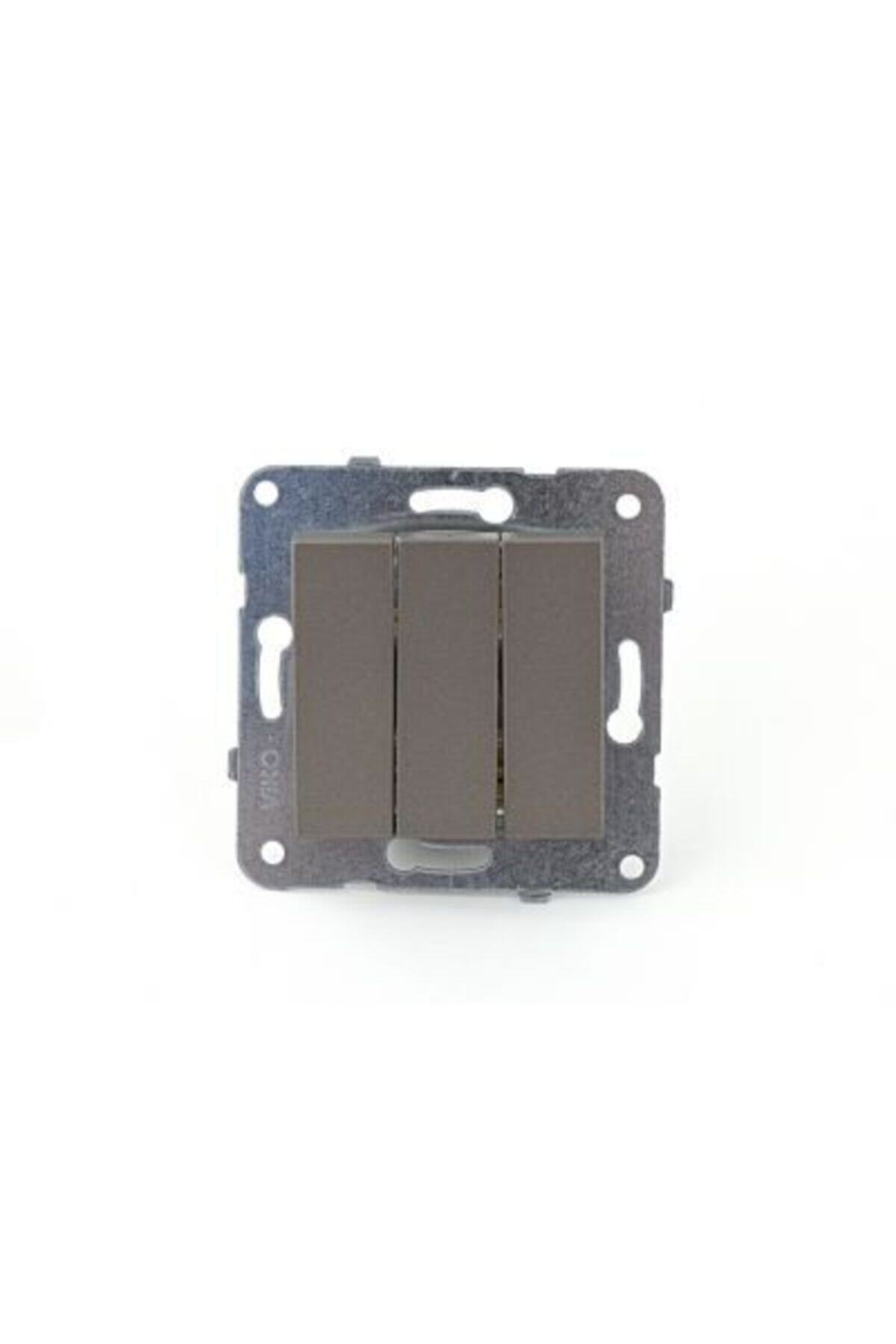 VİKO Novella Üçlü Anahtar Çerçevesiz Antrasit