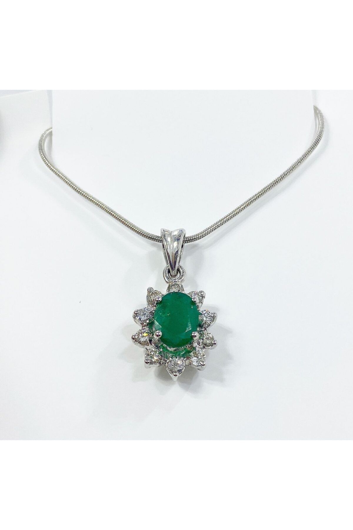 Hakan Alyans Zümrüt Pırlanta Set Kolye-küpe-yüzük 4,06ct Zümrüt,1.12ct Pırlanta