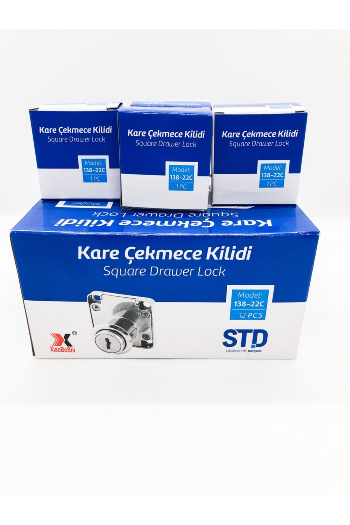 Std Çekmece Kilidi No:138 Kare 12 Adet