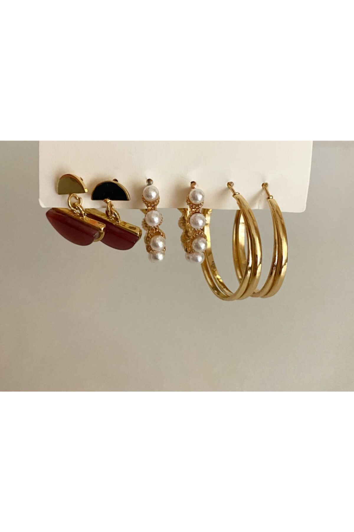 G&K ATELIER 3 Lü Küpe Seti