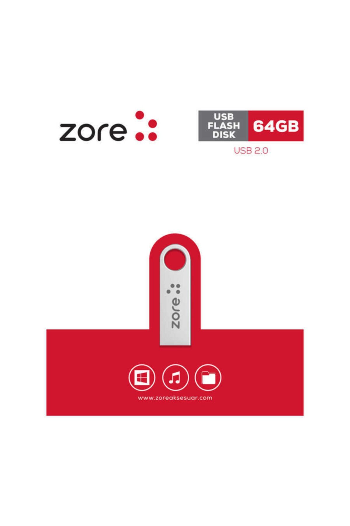 zore Metal Usb Flash Disk 64gb Renk Gümüş