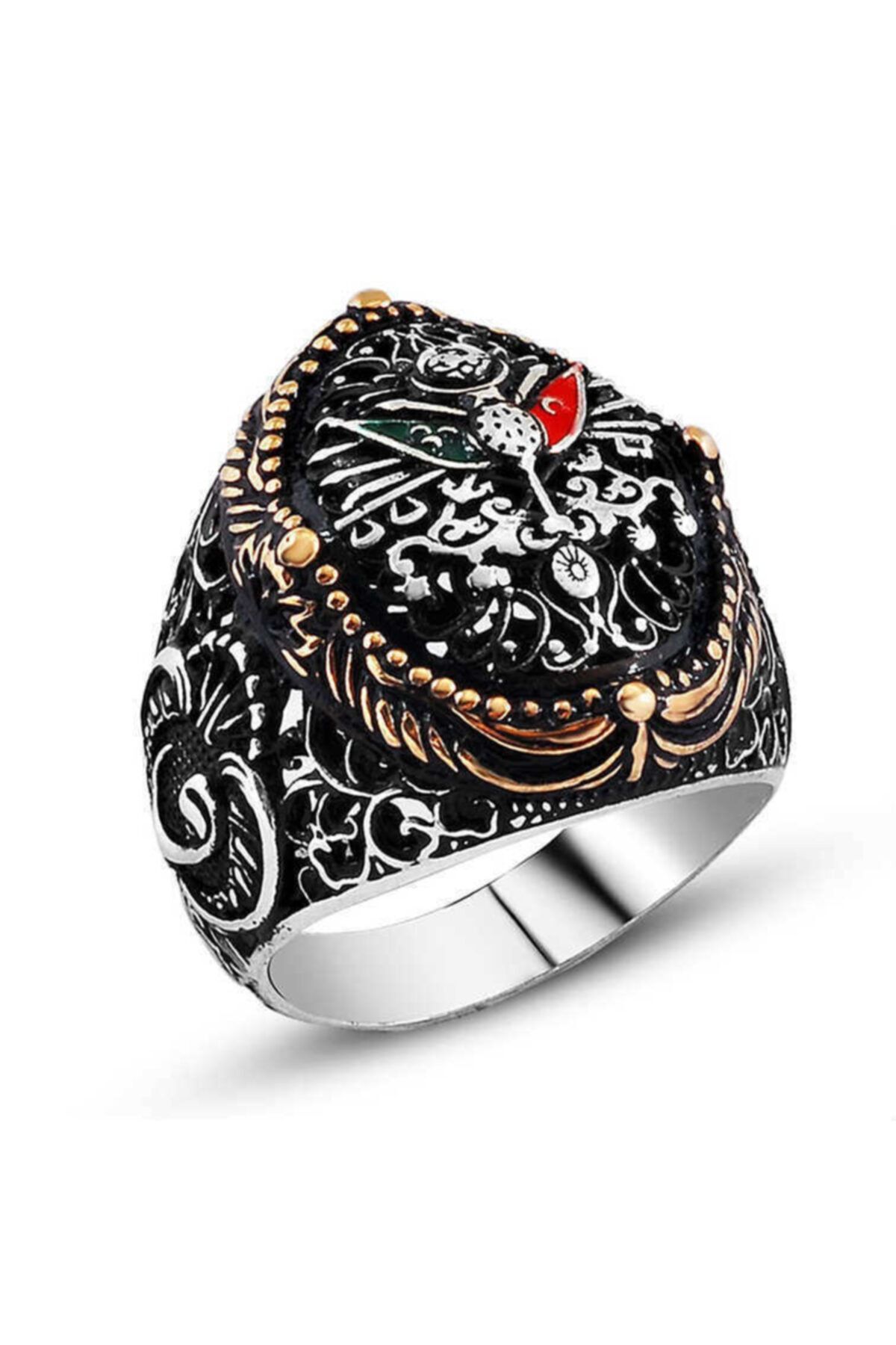 SilverXJewellery Gümüş Osmanlı Devlet Arması Erkek Yüzük