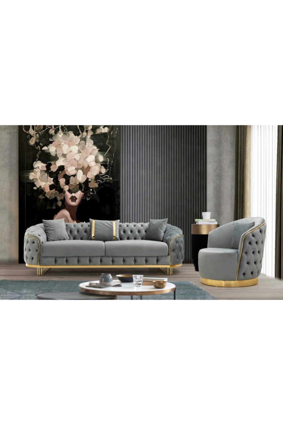 S Home Design Concept Swiss 3+1 Koltuk Takımı Gri (dairenize Teslim)