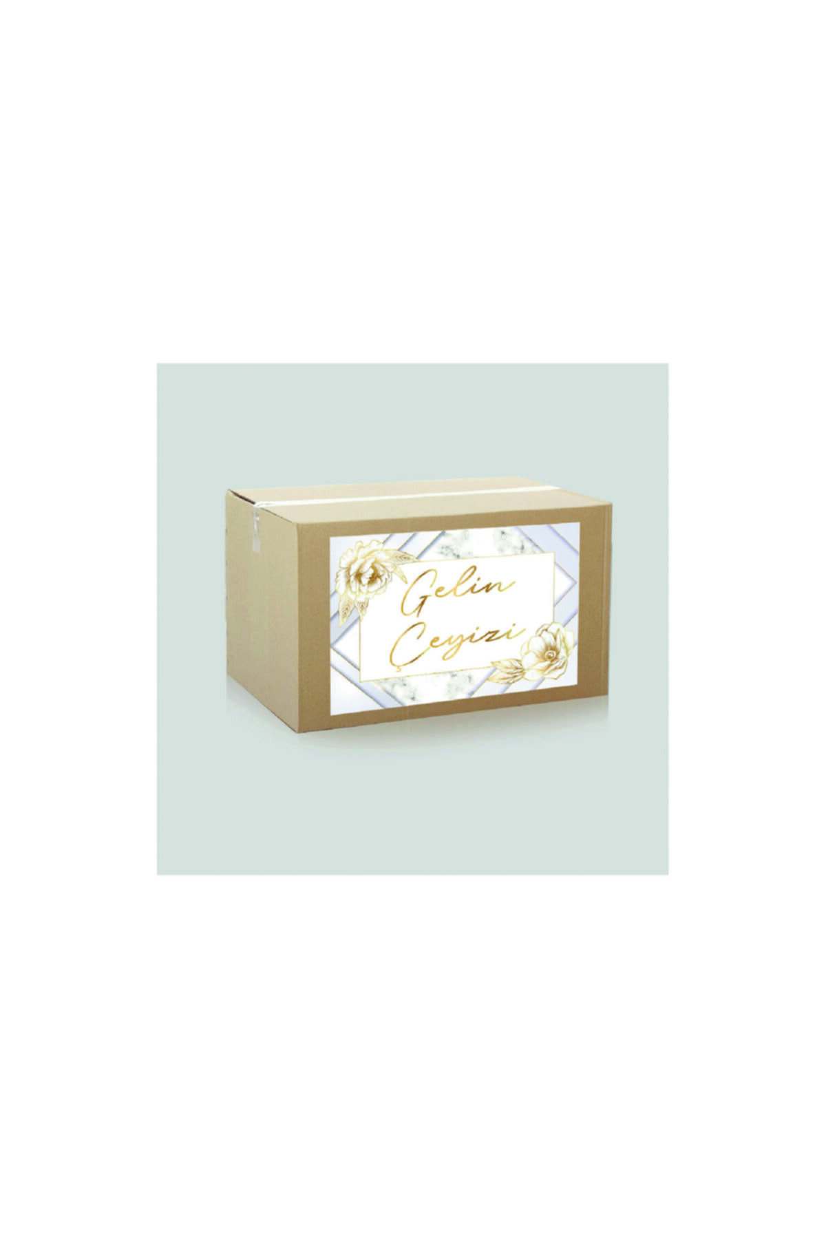 yamata kağıt Gelin Çeyizi Koli Etiketi 5 Adet 35x50 Cm Kuşe Sticker Etiket