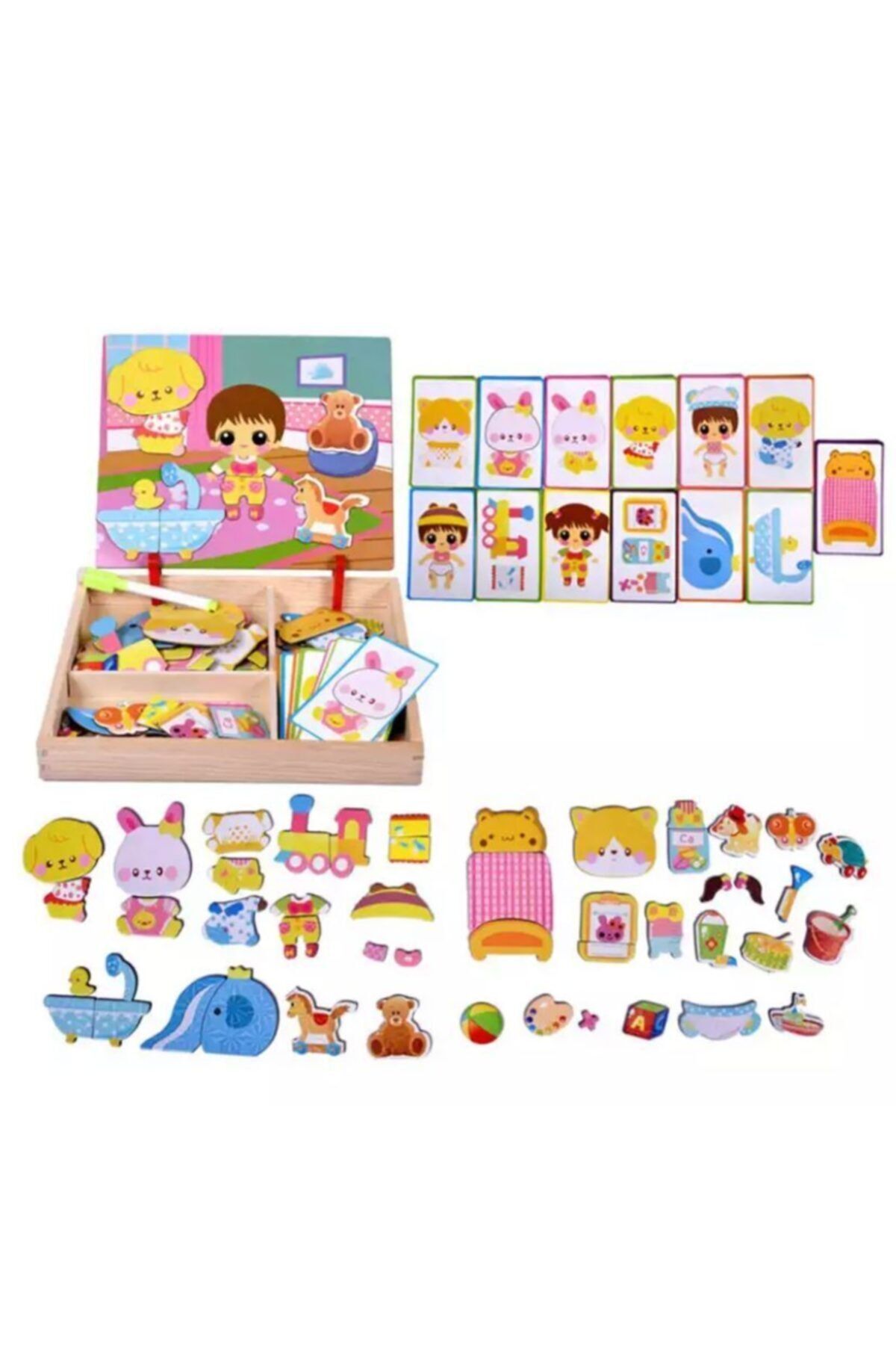 Eğiticioyuncakadasi Ahşap Bebek Giydirme Kutusu (mini Yazı Tahtası )