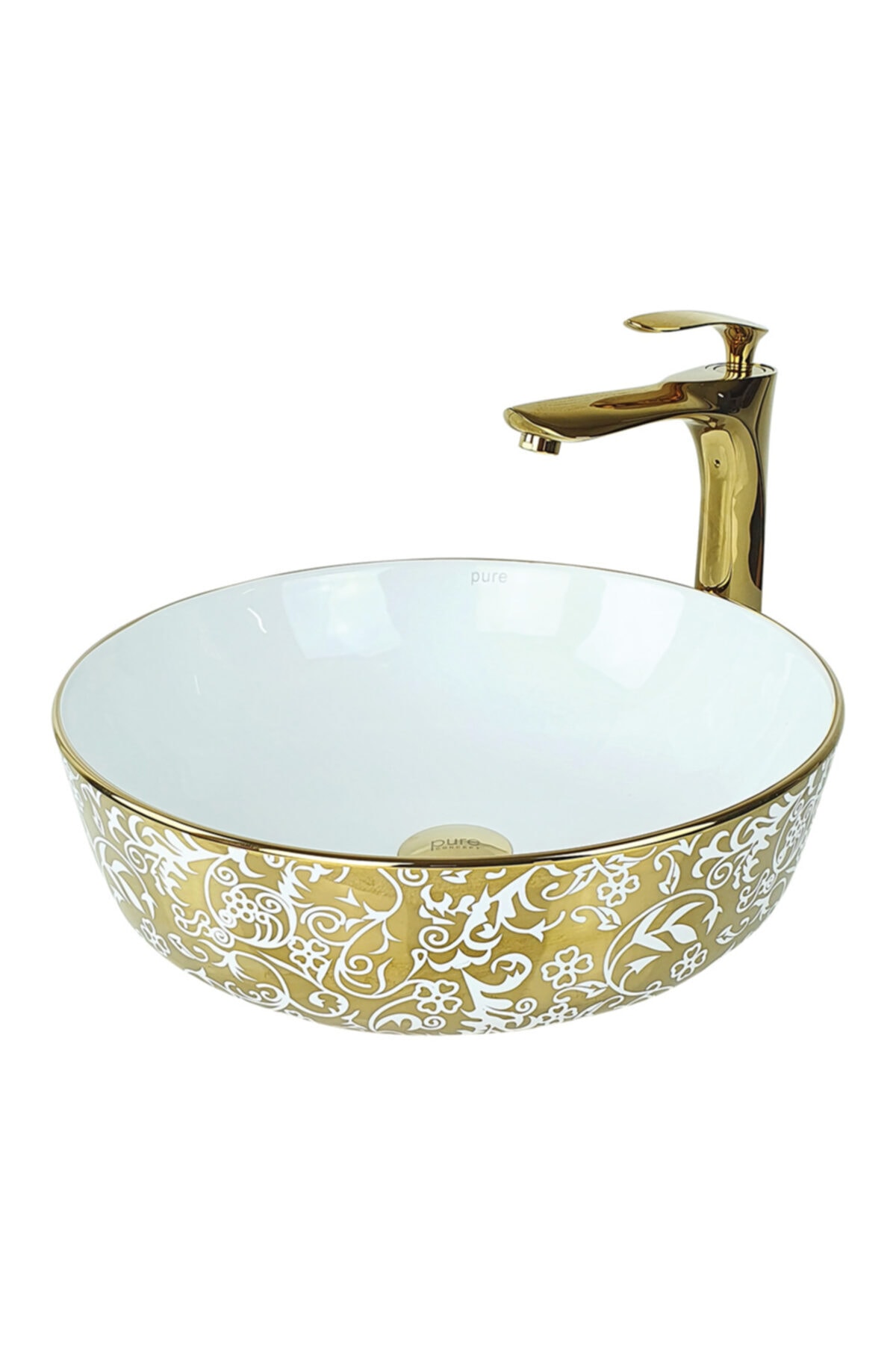Pure Concept Gardenia Gold White Çanak Lavabo